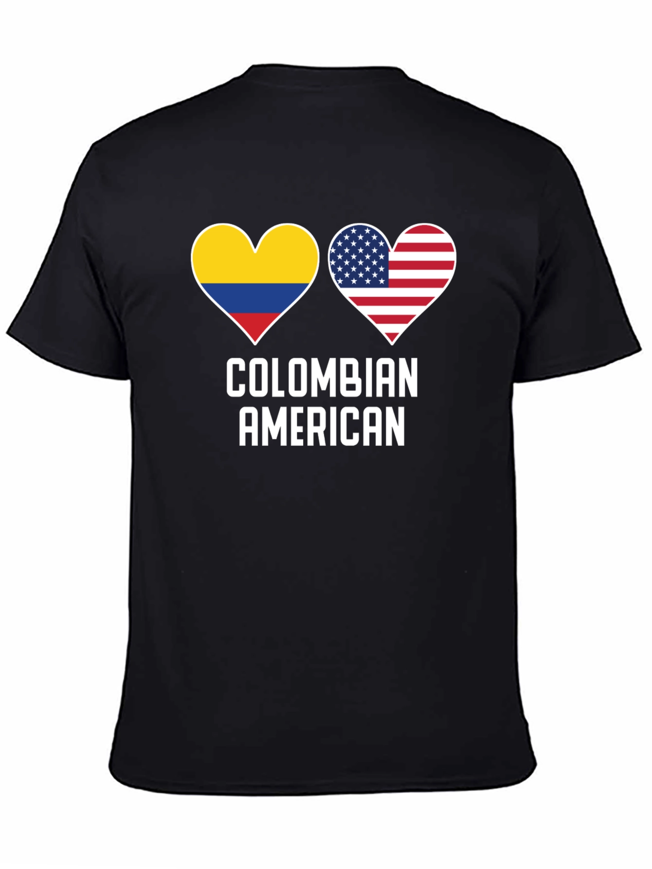 Colombian American Heart Flag Graphic T-Shirt