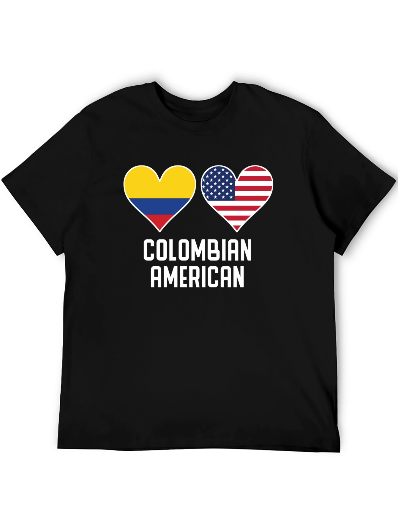 Colombian American Heart Flag Graphic T-Shirt