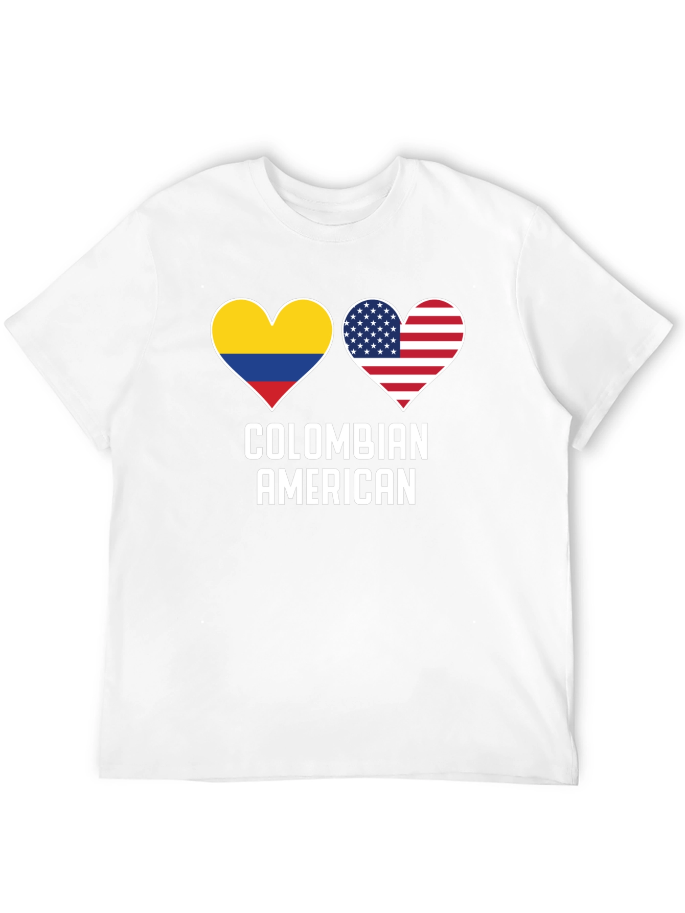 Colombian American Heart Flag Graphic T-Shirt