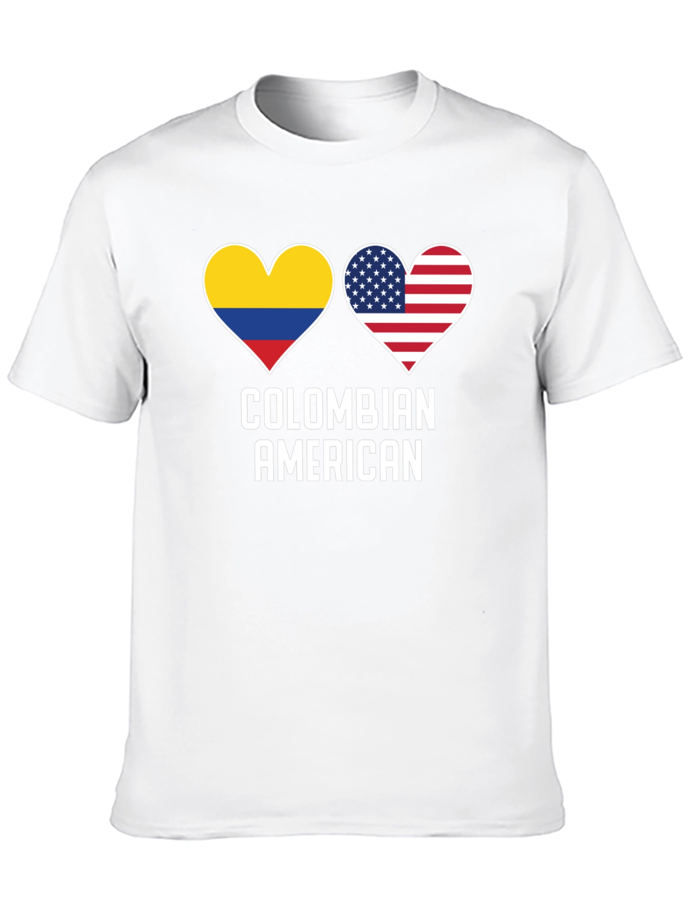 Colombian American Heart Flag Graphic T-Shirt