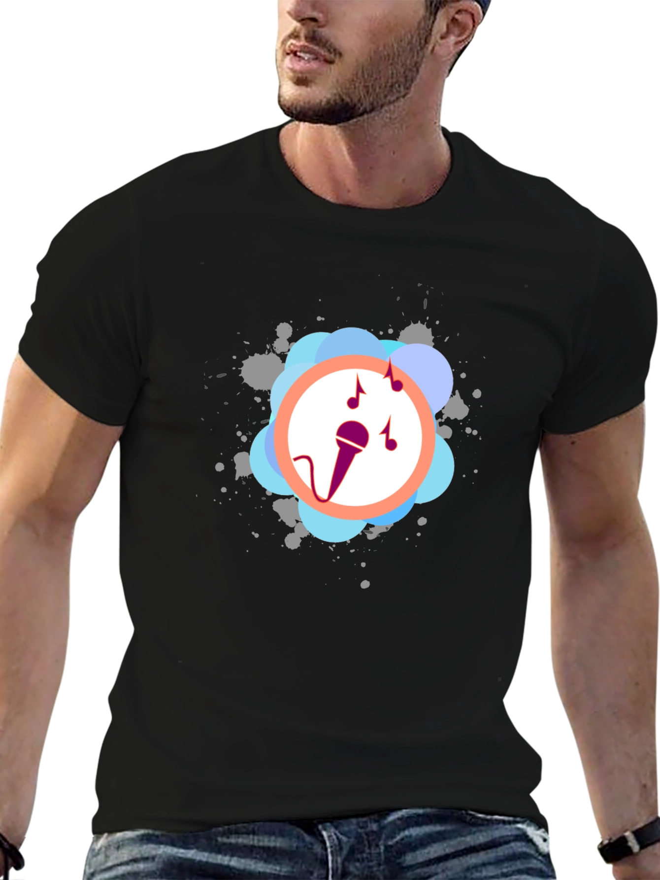 Music Lover Tee - Stylish Microphone Graphic T-Shirt