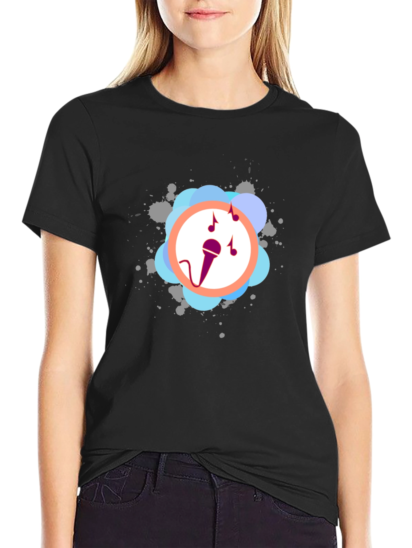 Music Lover Tee - Stylish Microphone Graphic T-Shirt