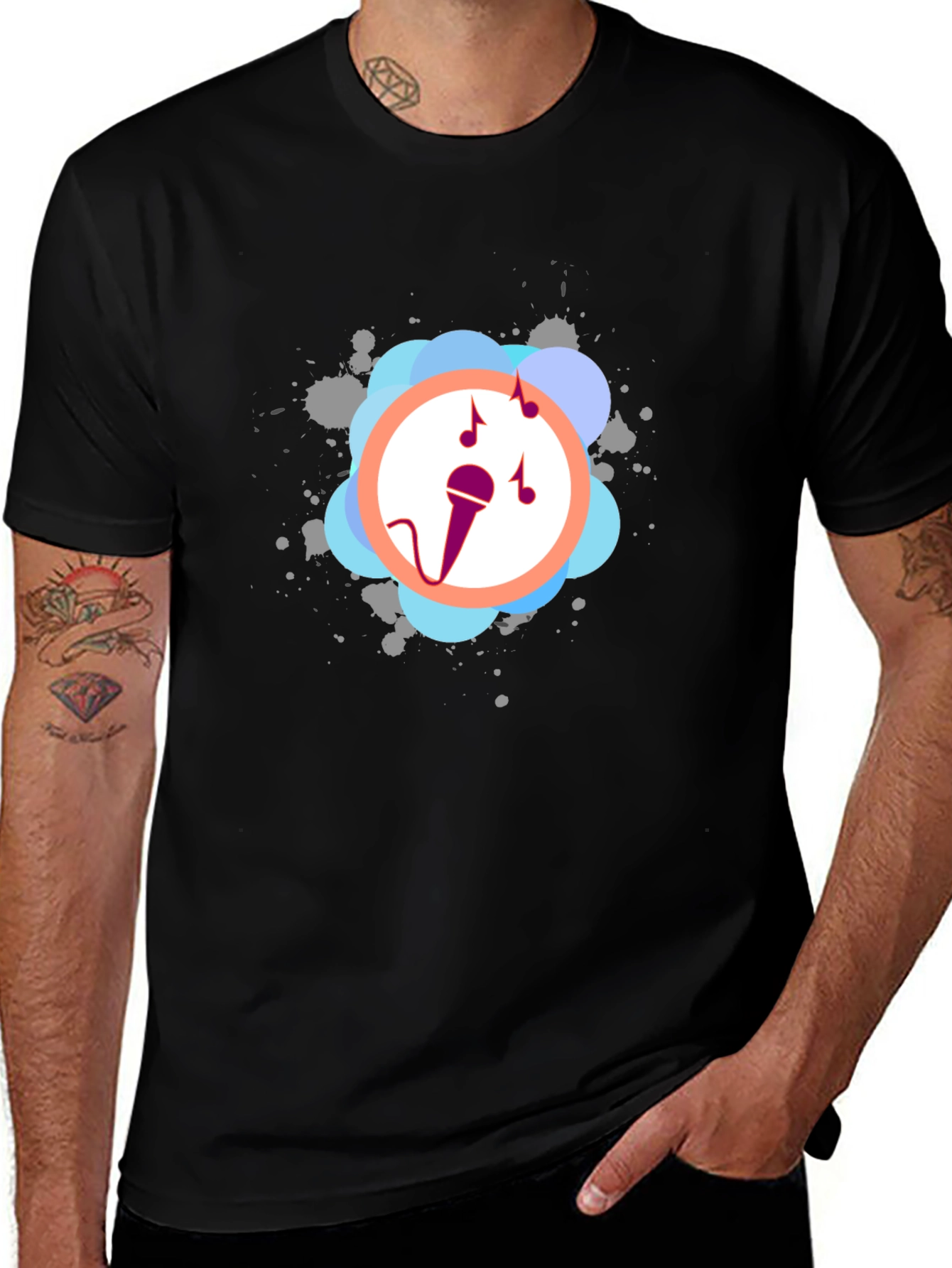 Music Lover Tee - Stylish Microphone Graphic T-Shirt