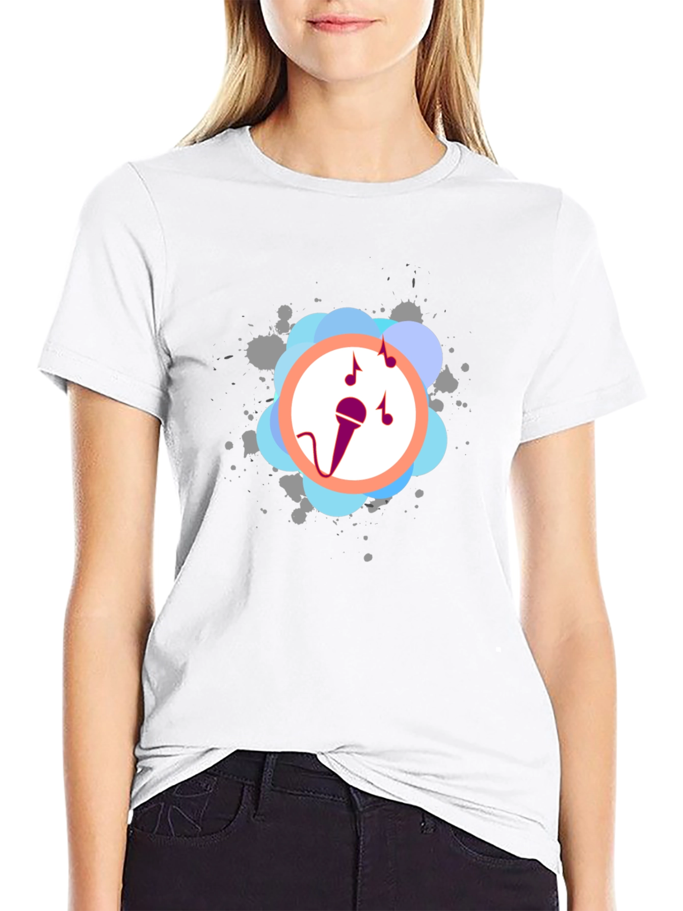 Music Lover Tee - Stylish Microphone Graphic T-Shirt