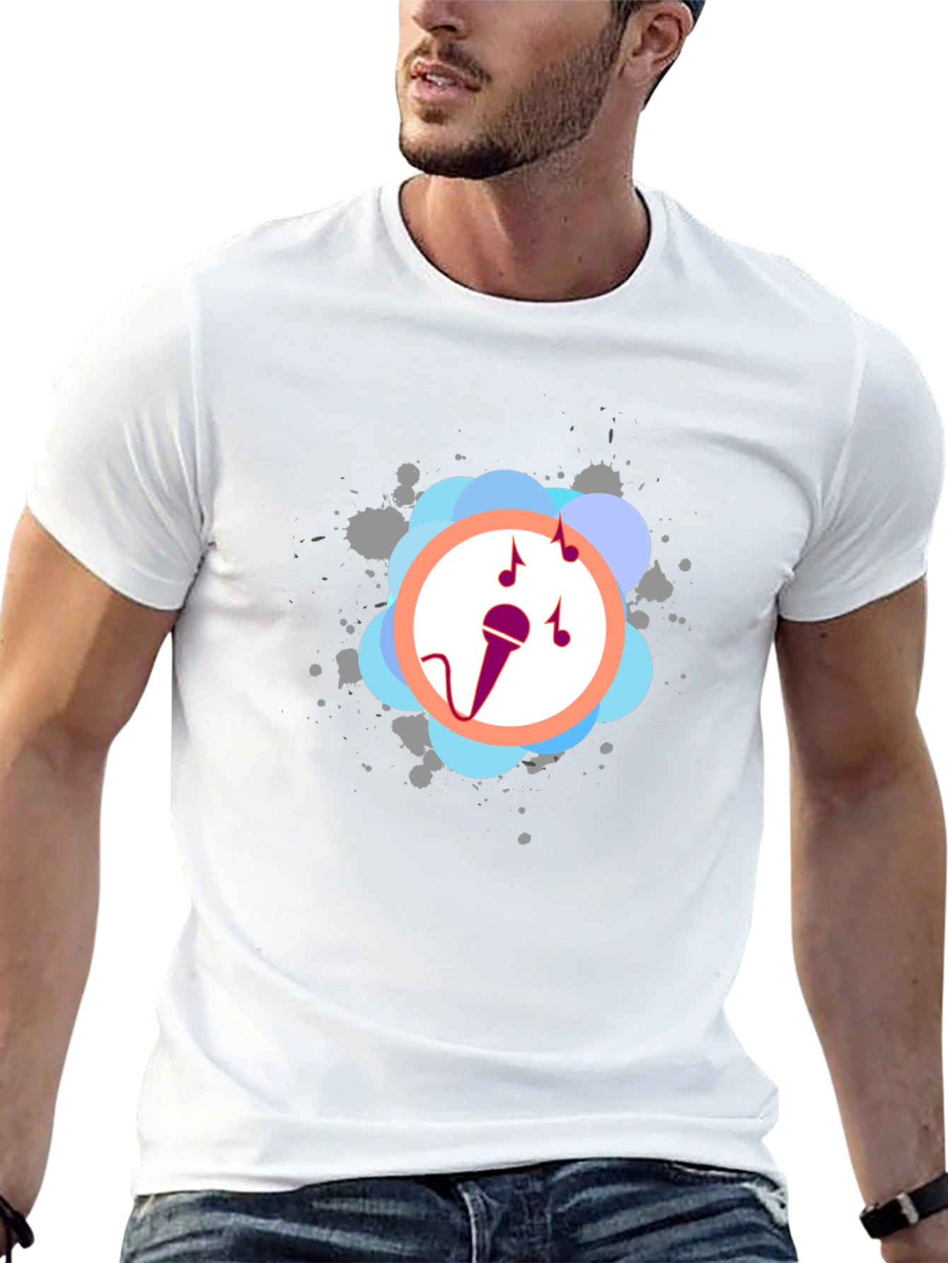 Music Lover Tee - Stylish Microphone Graphic T-Shirt