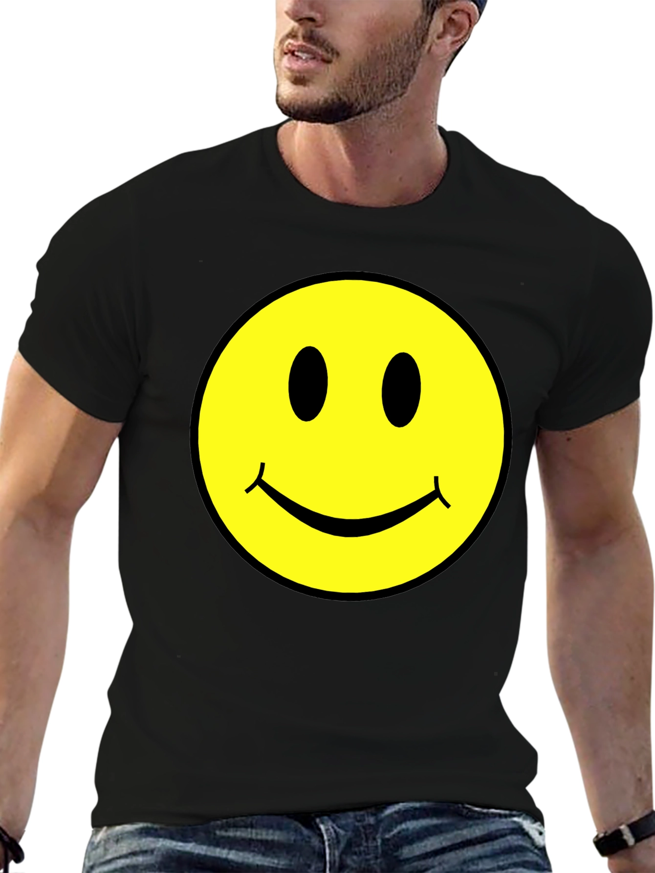 Smiley Face Graphic Tee - Classic Retro Design