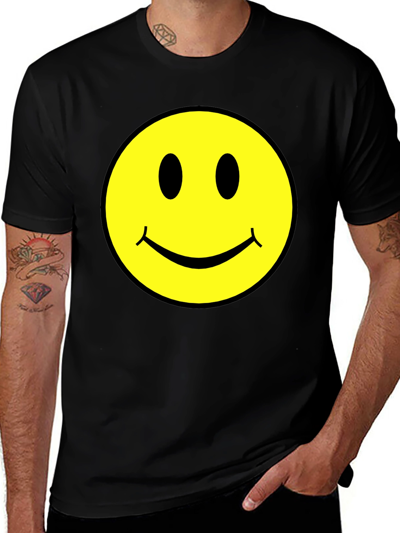 Smiley Face Graphic Tee - Classic Retro Design