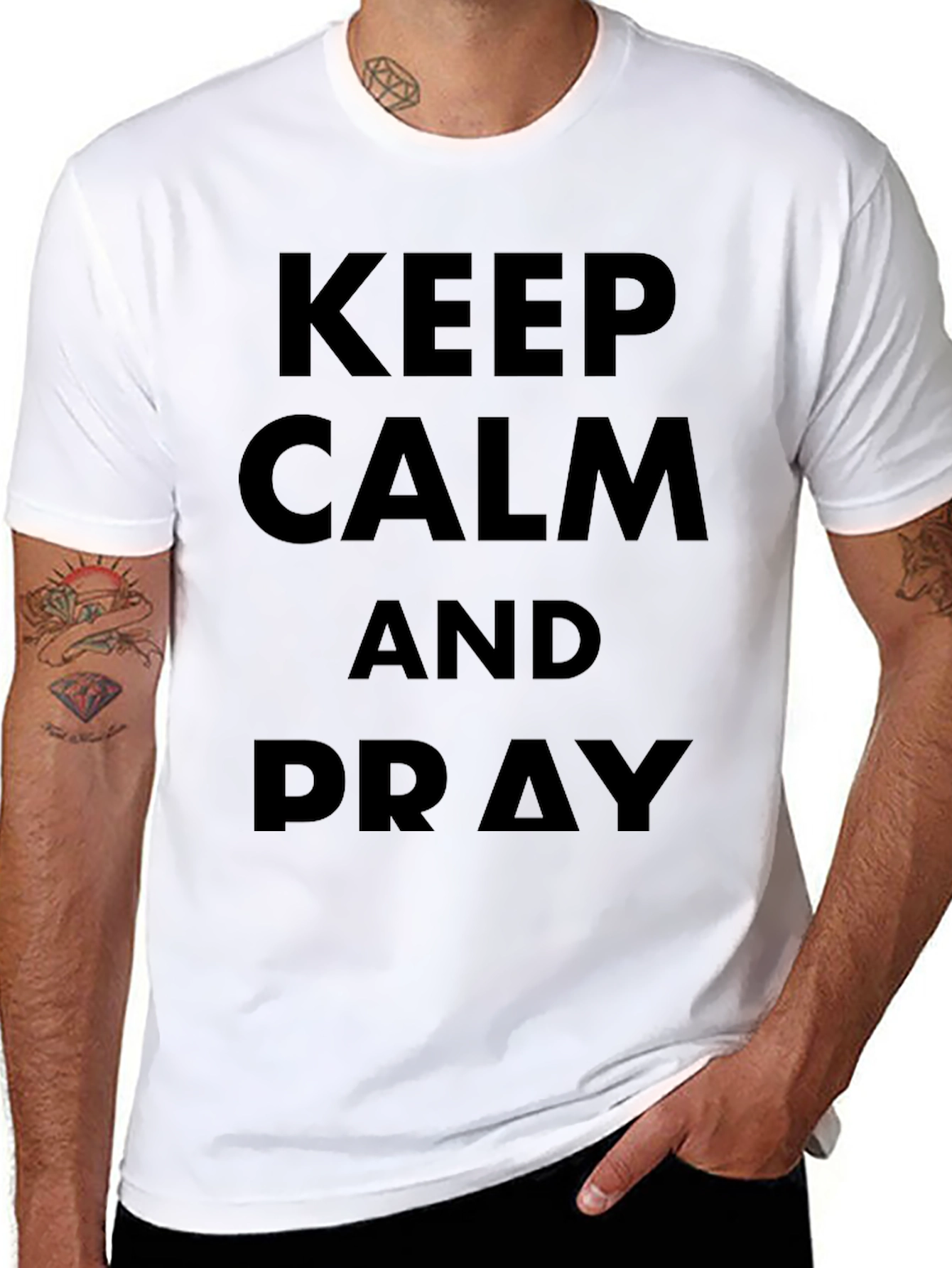 Keep Calm and Pray Black T-Shirt