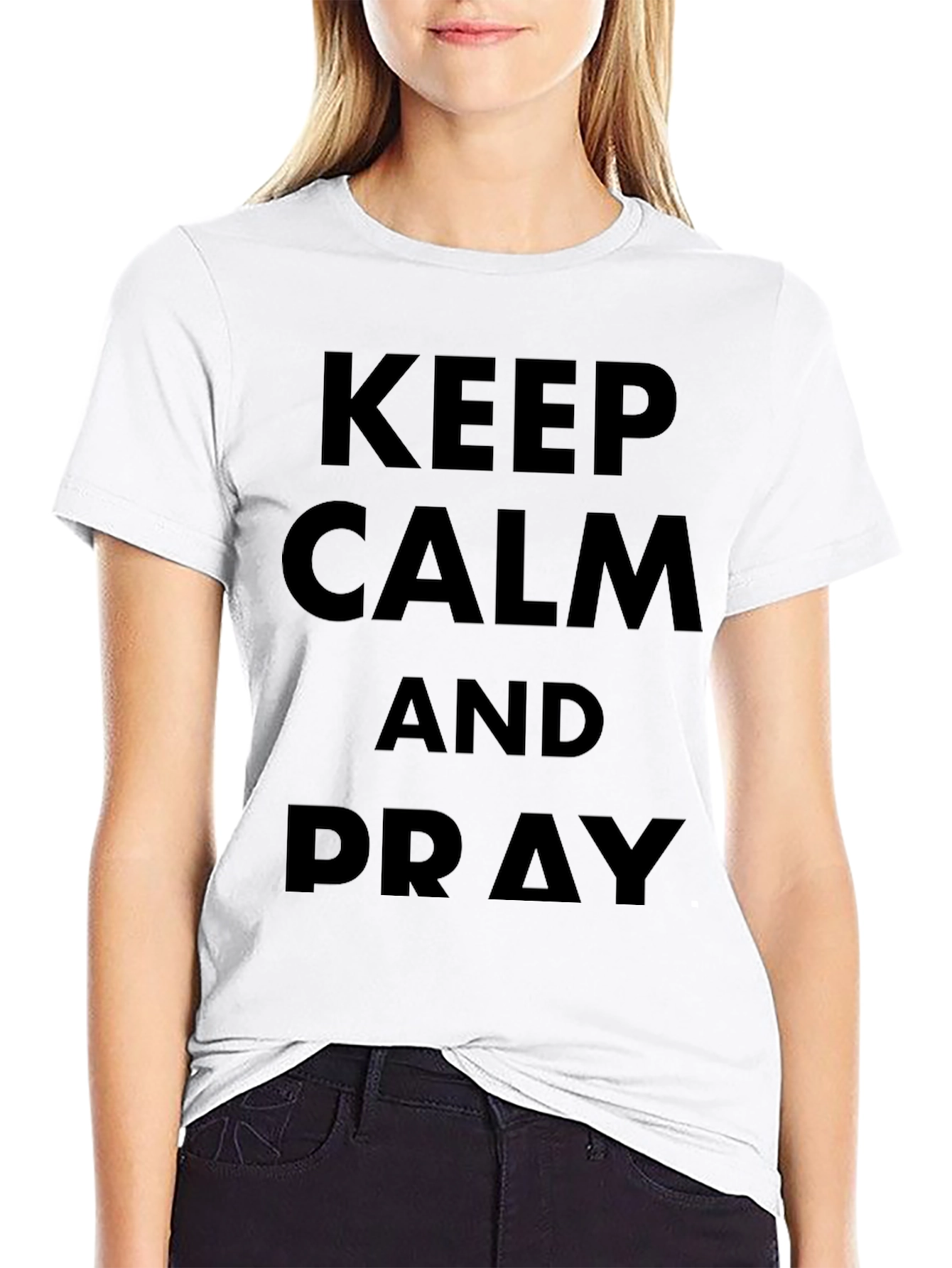 Keep Calm and Pray Black T-Shirt