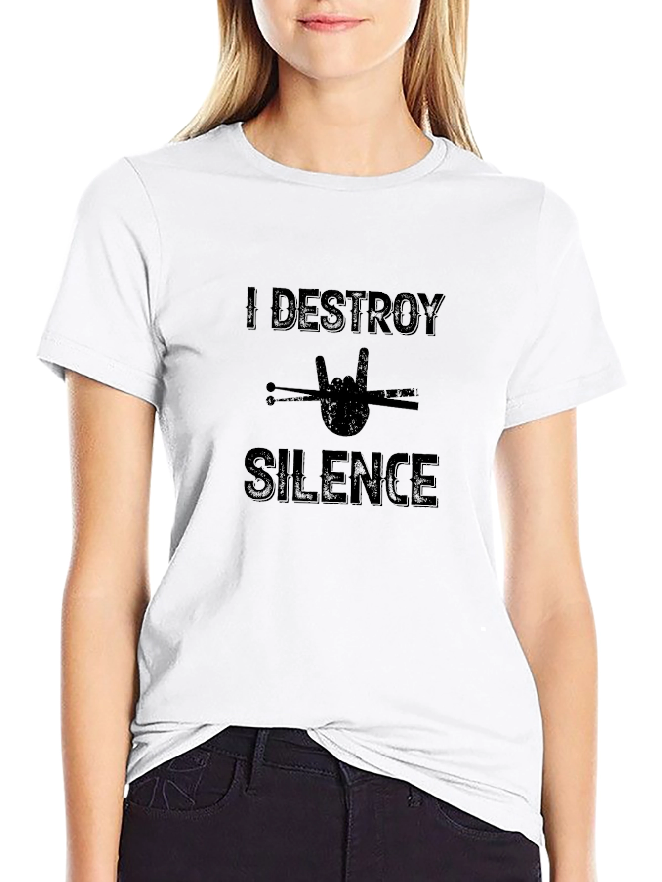 I Destroy Silence Black Graphic Tee