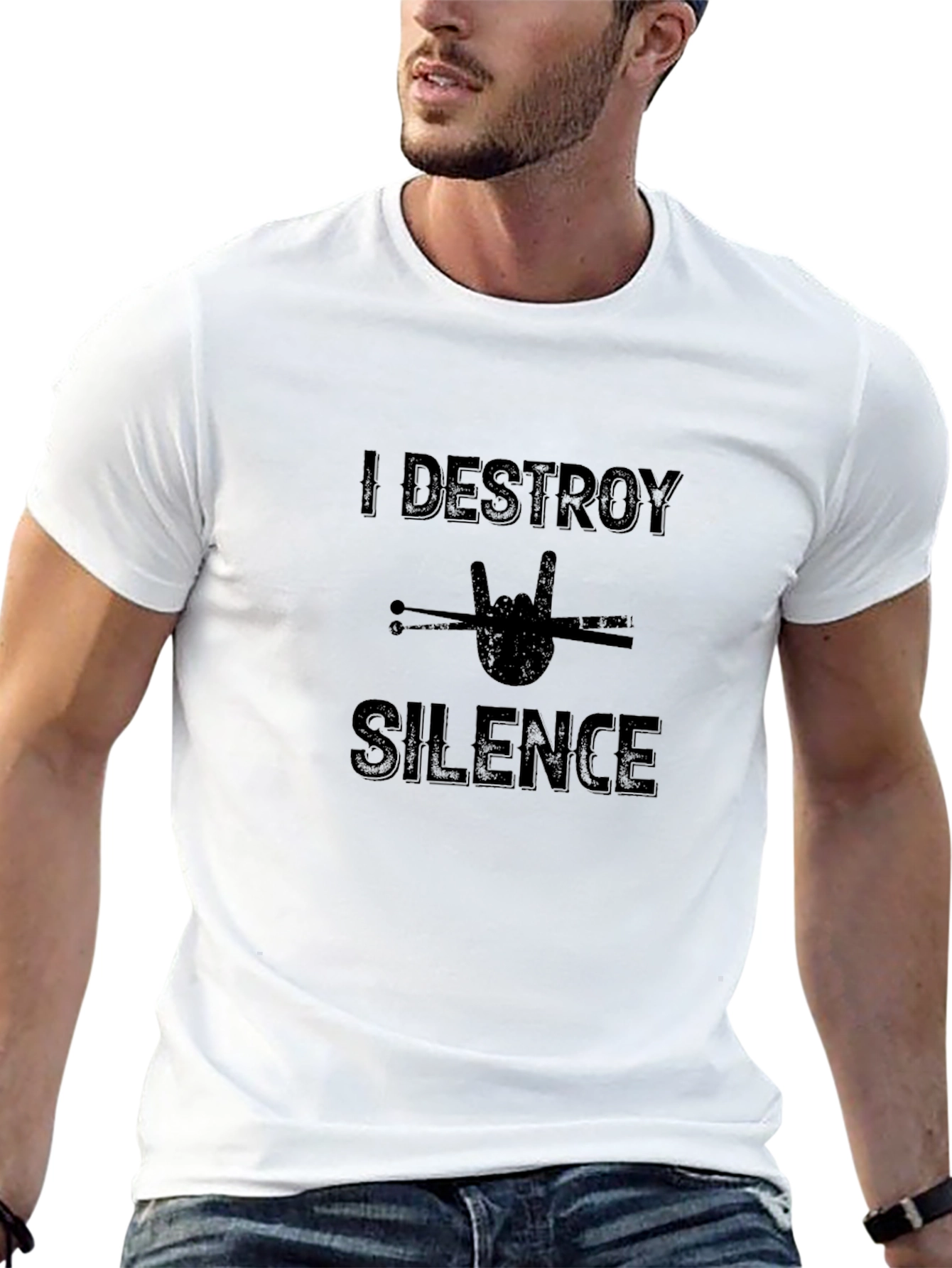 I Destroy Silence Black Graphic Tee