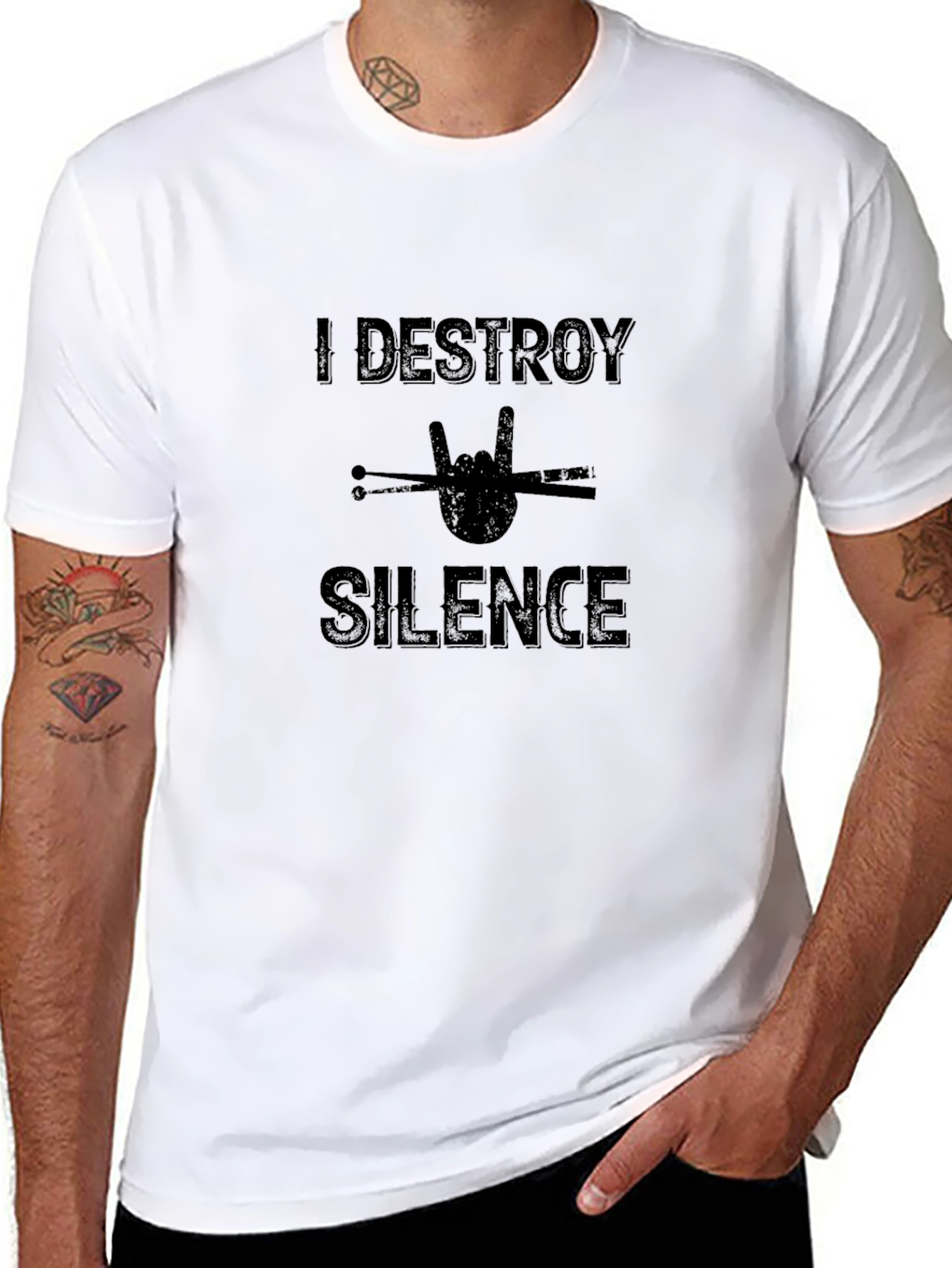 I Destroy Silence Black Graphic Tee