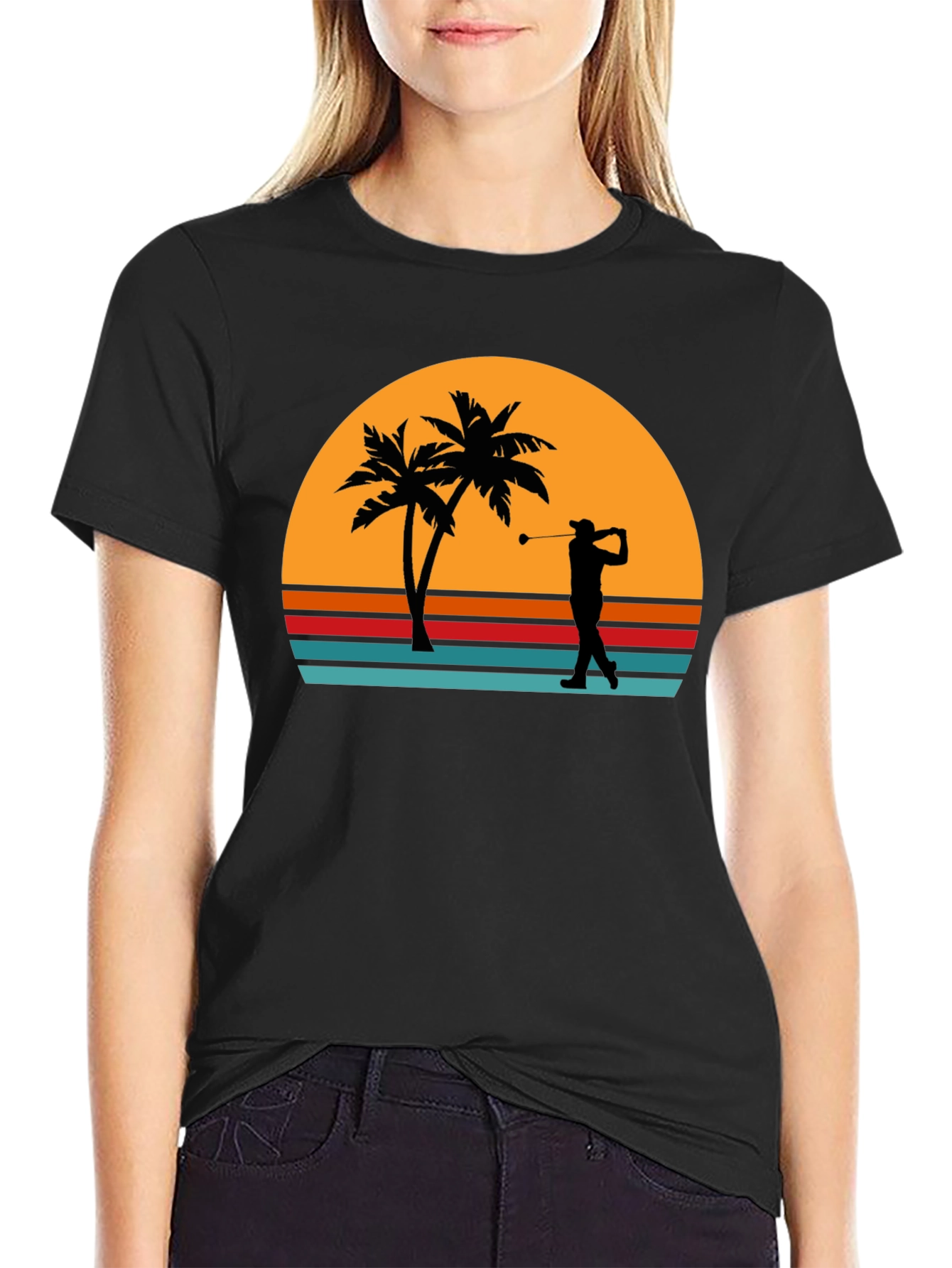 Tropical Sunset Golfer T-Shirt