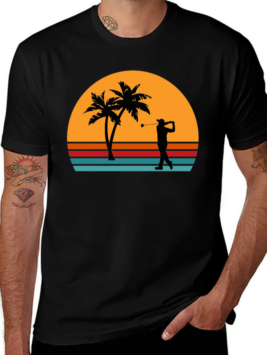Tropical Sunset Golfer T-Shirt