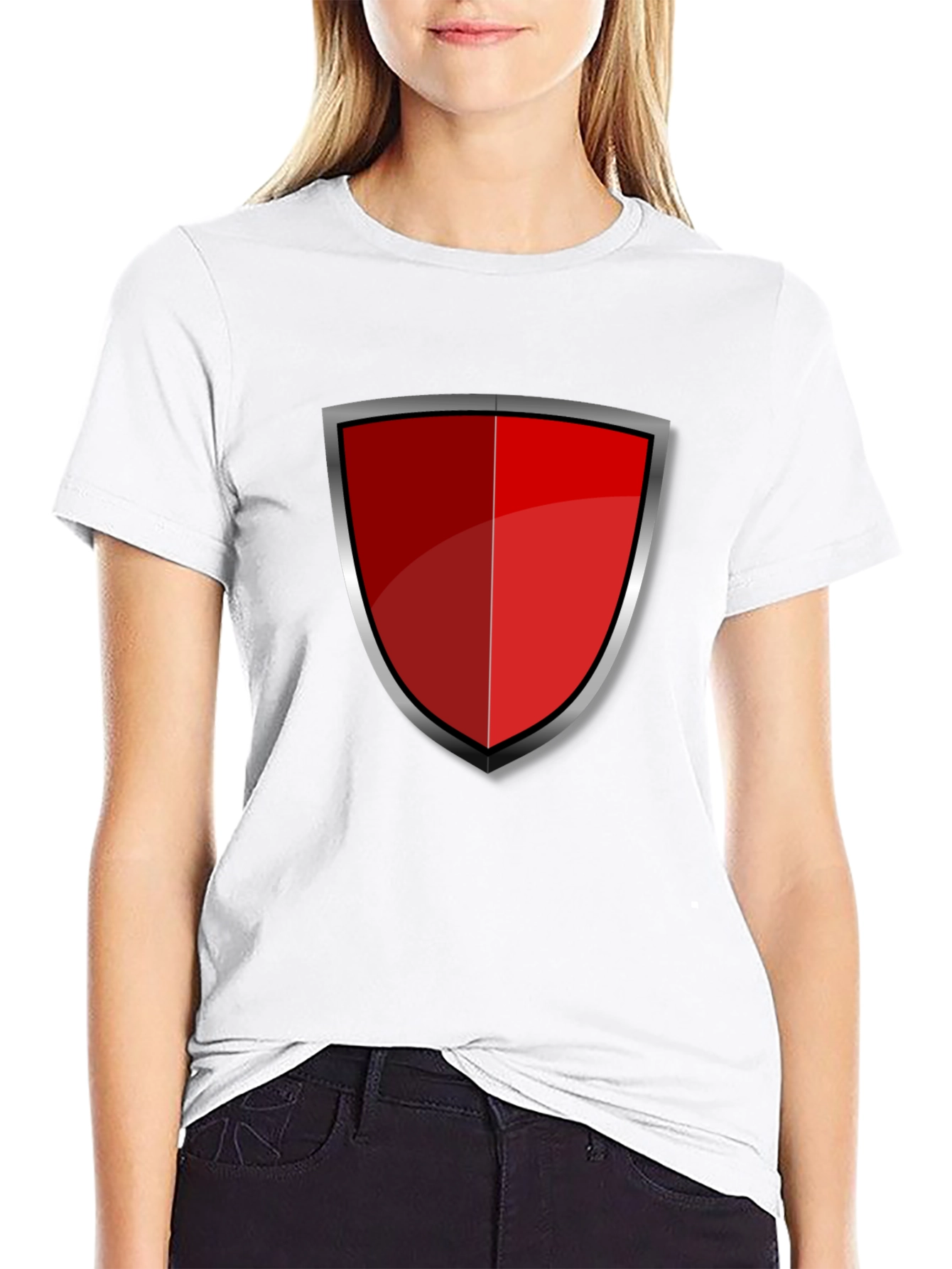 Red Shield Graphic Black T-Shirt