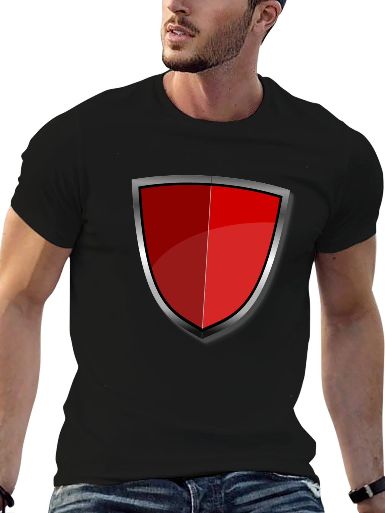 Red Shield Graphic Black T-Shirt