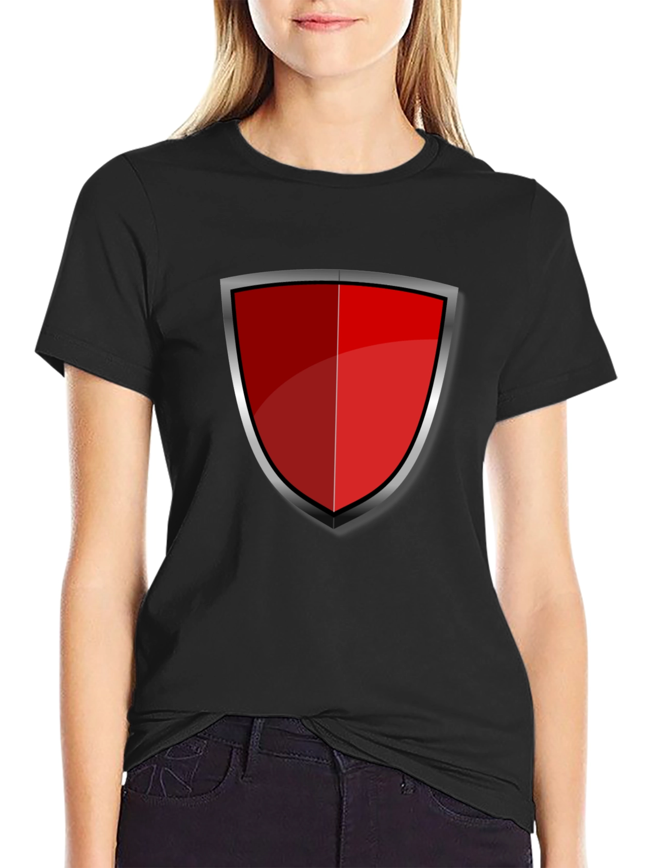 Red Shield Graphic Black T-Shirt