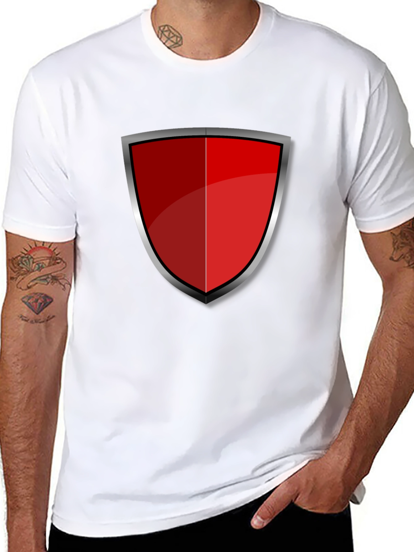 Red Shield Graphic Black T-Shirt