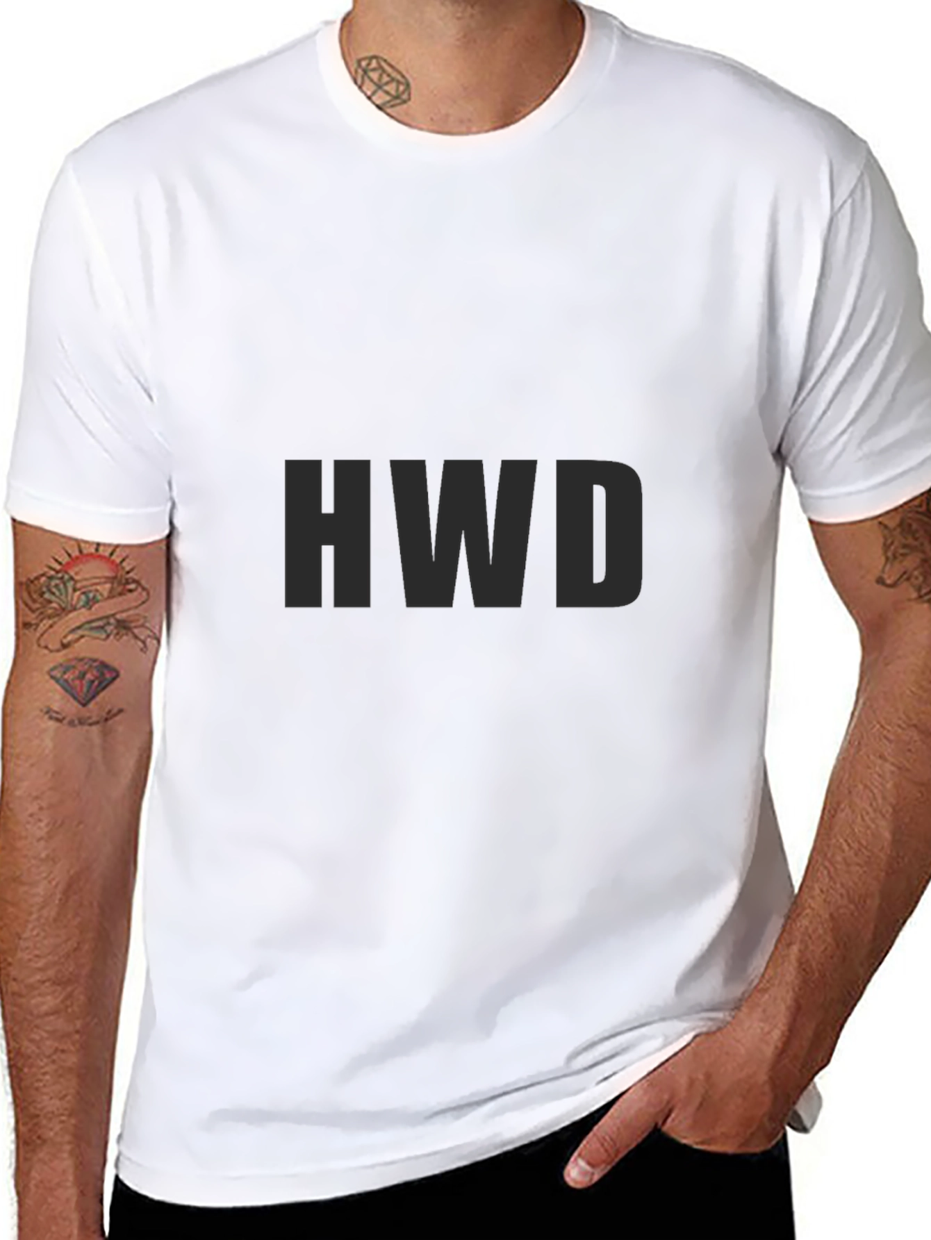 Mens Solid Black Crew Neck Tee - Casual Style