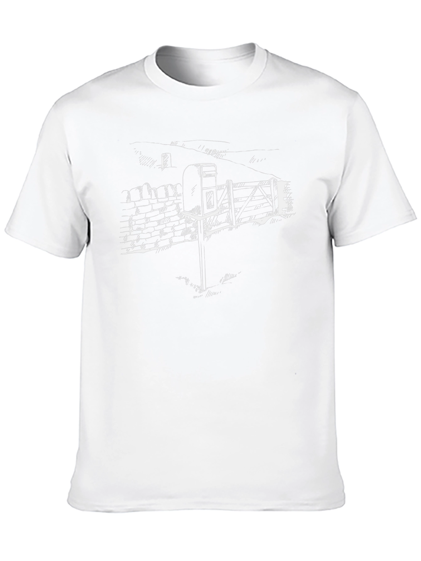 Black Sketch Landscape Graphic Tee