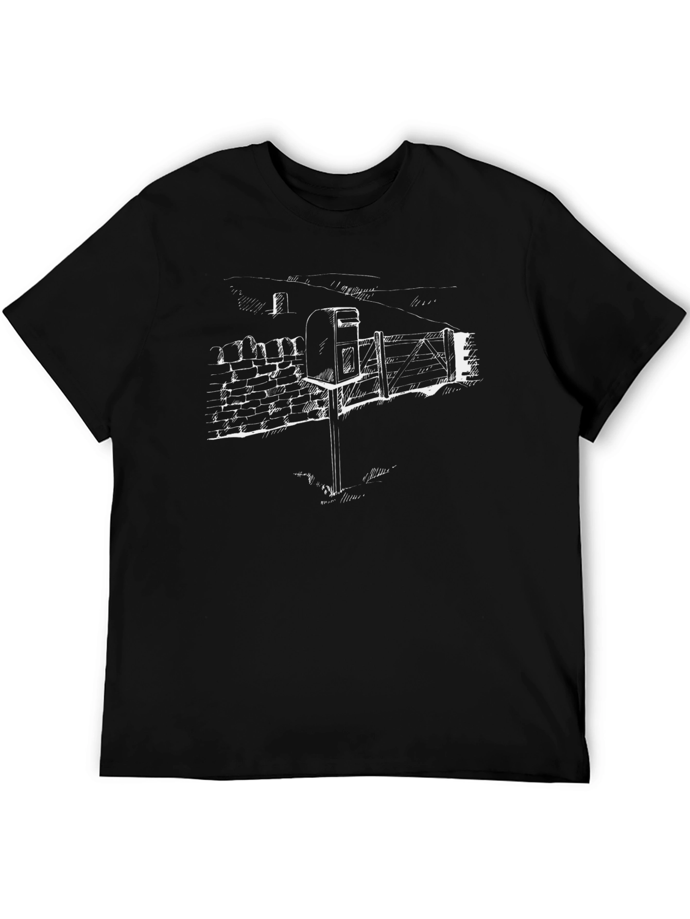Black Sketch Landscape Graphic Tee