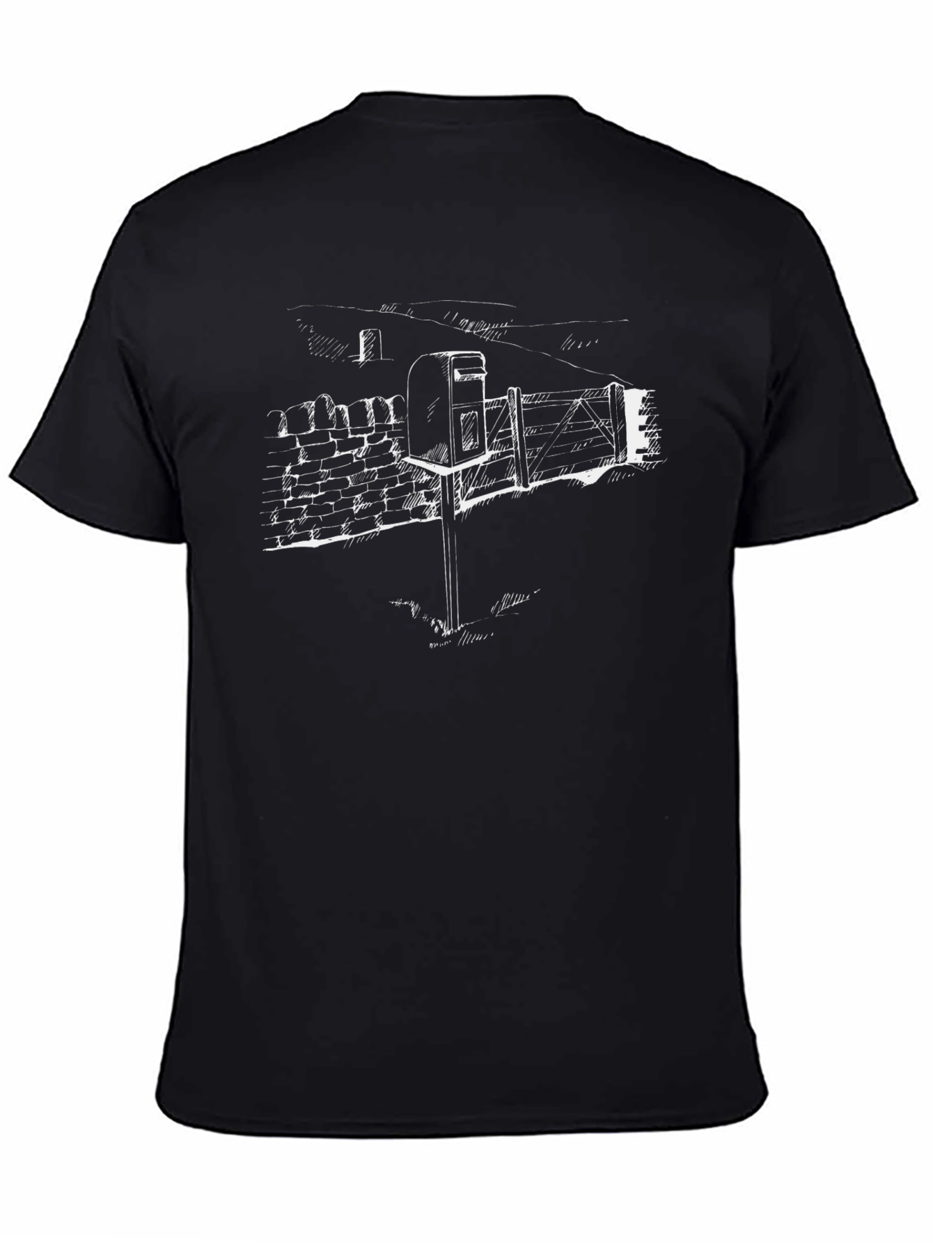 Black Sketch Landscape Graphic Tee