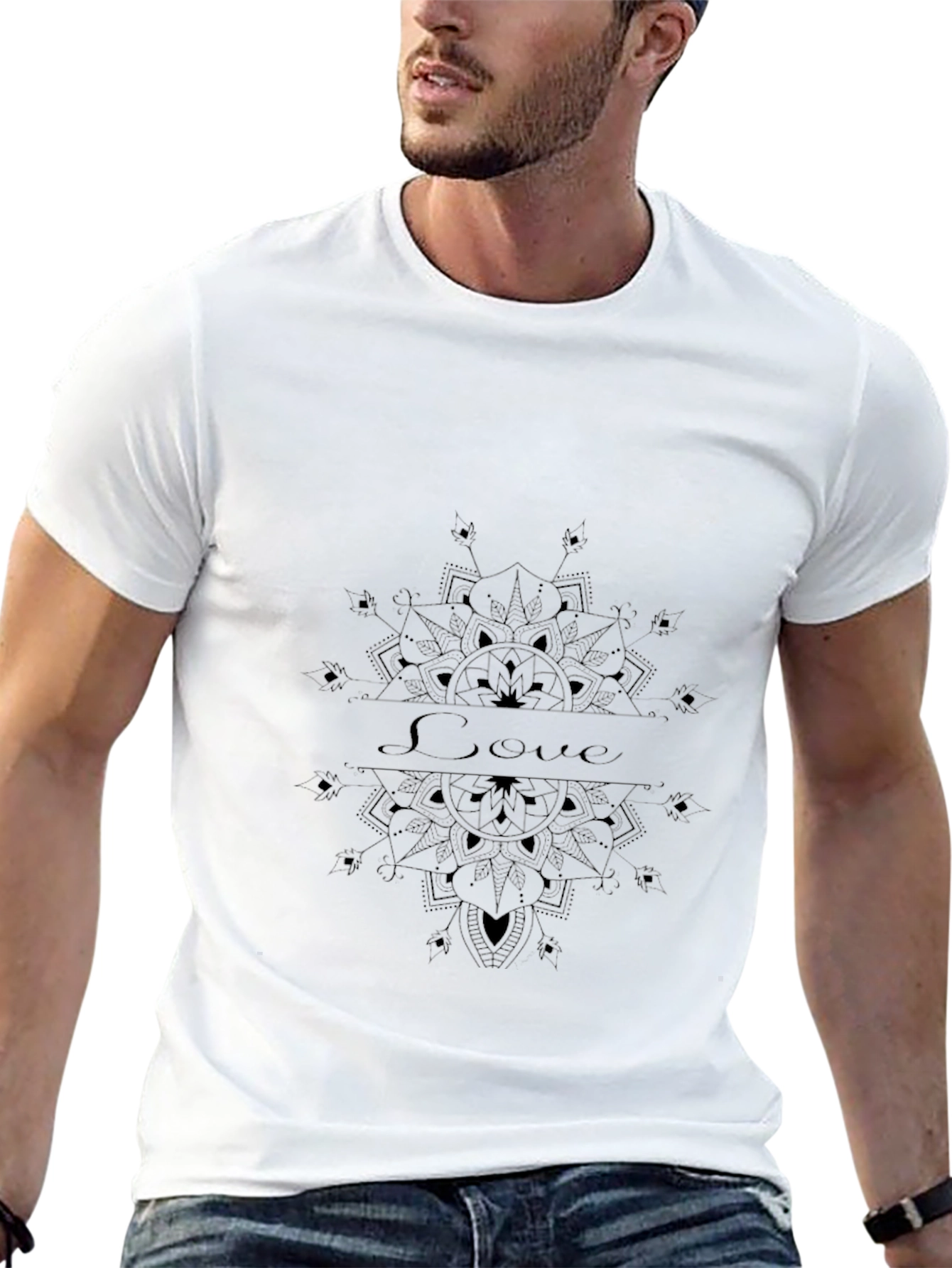 Love Mandala Black T-Shirt