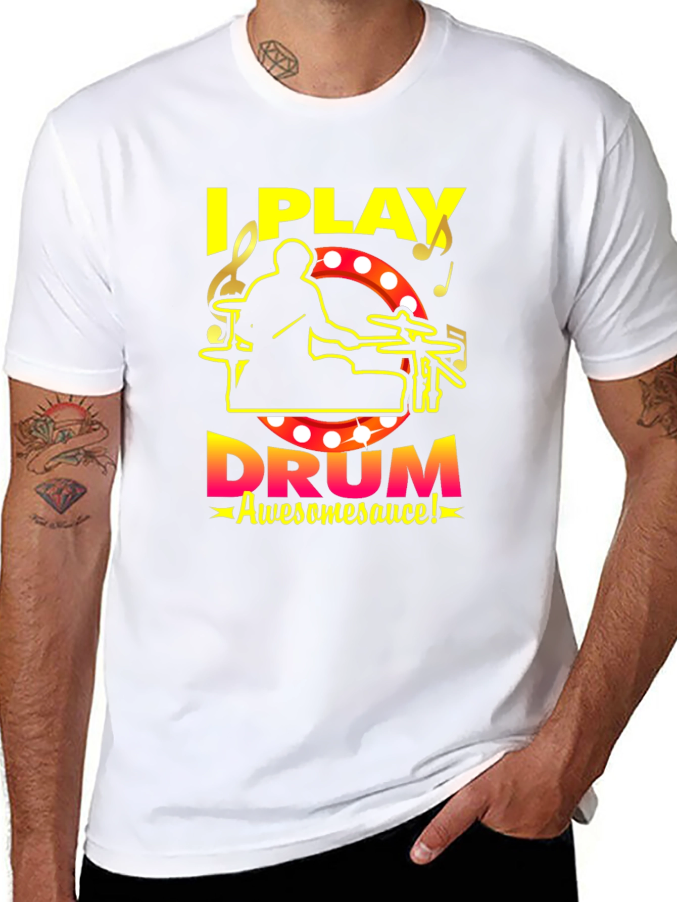 I Play Drum Awesomesauce Black T-Shirt