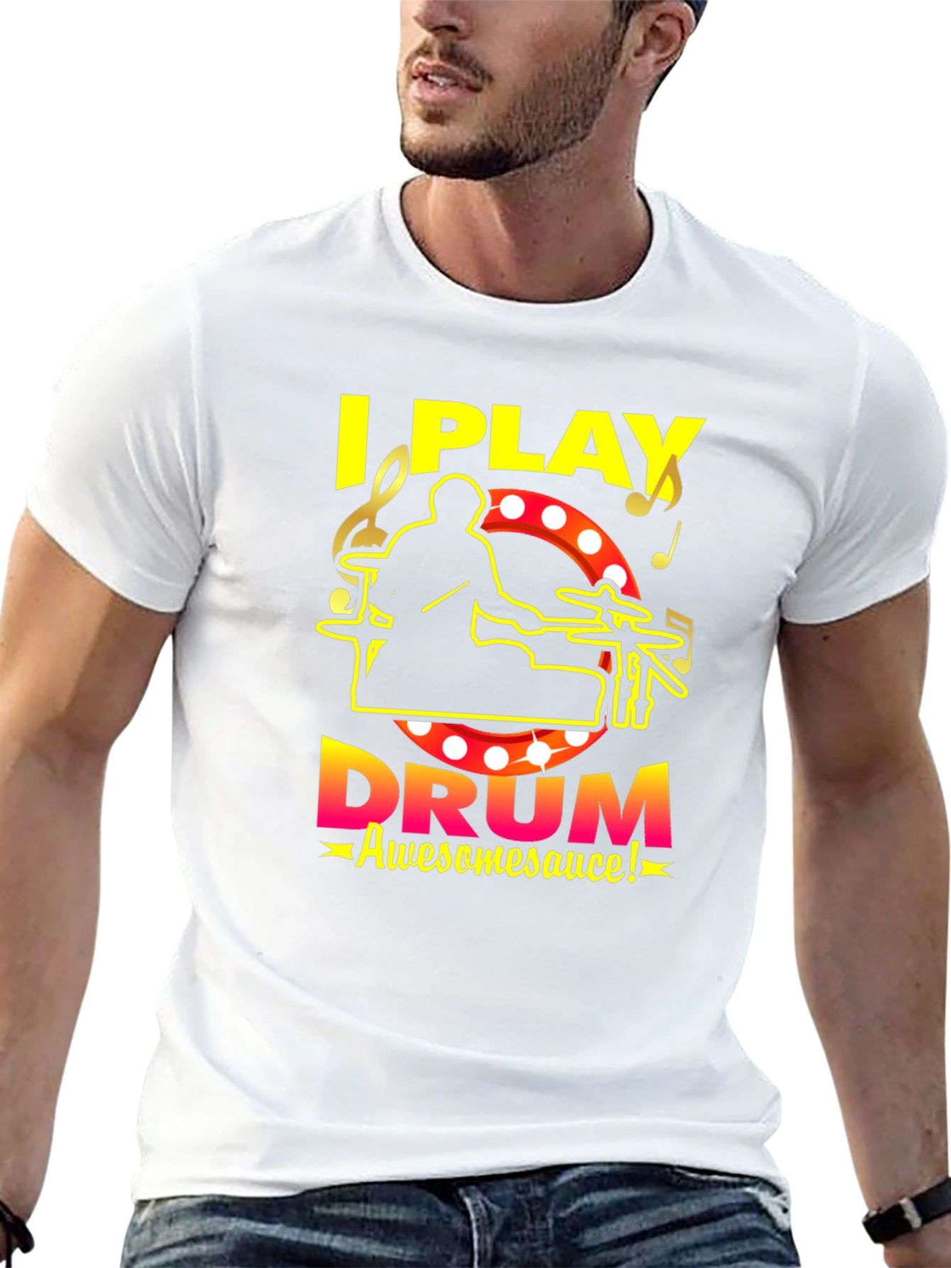 I Play Drum Awesomesauce Black T-Shirt