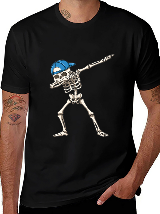Skeleton Dabbing in Blue Cap T-Shirt