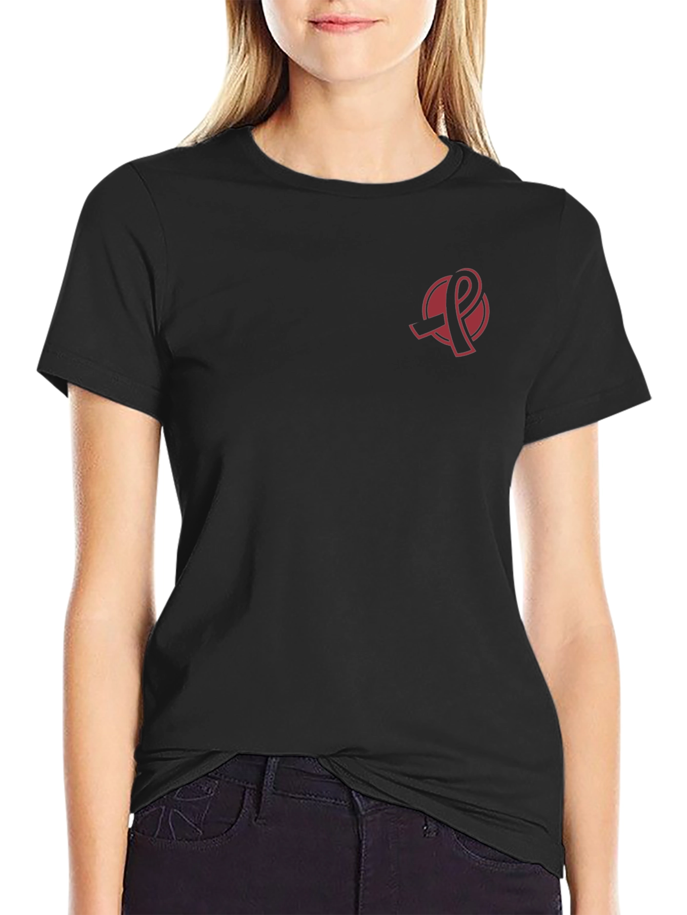 Black T-Shirt with Awareness Ribbon Logo