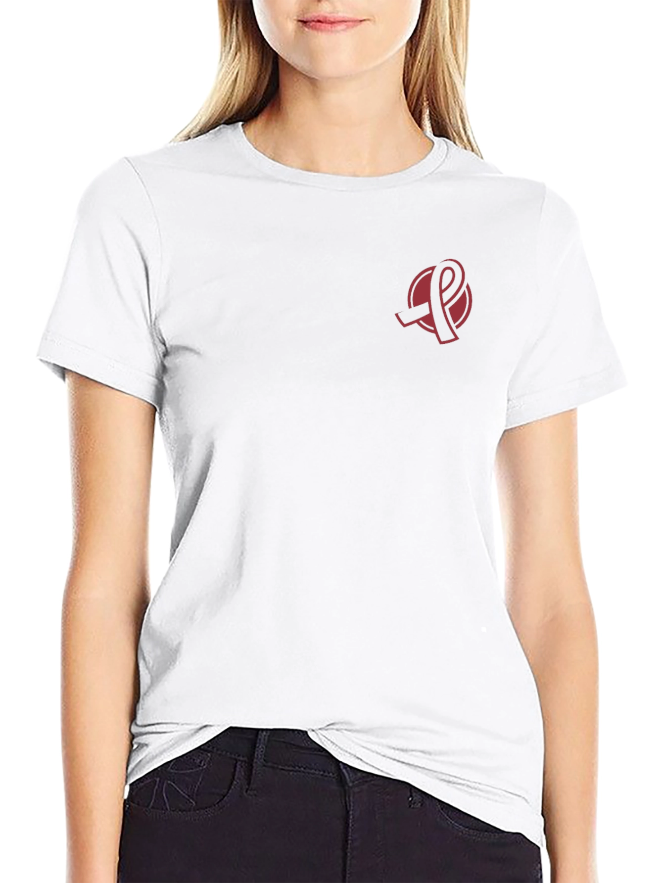 Black T-Shirt with Awareness Ribbon Logo