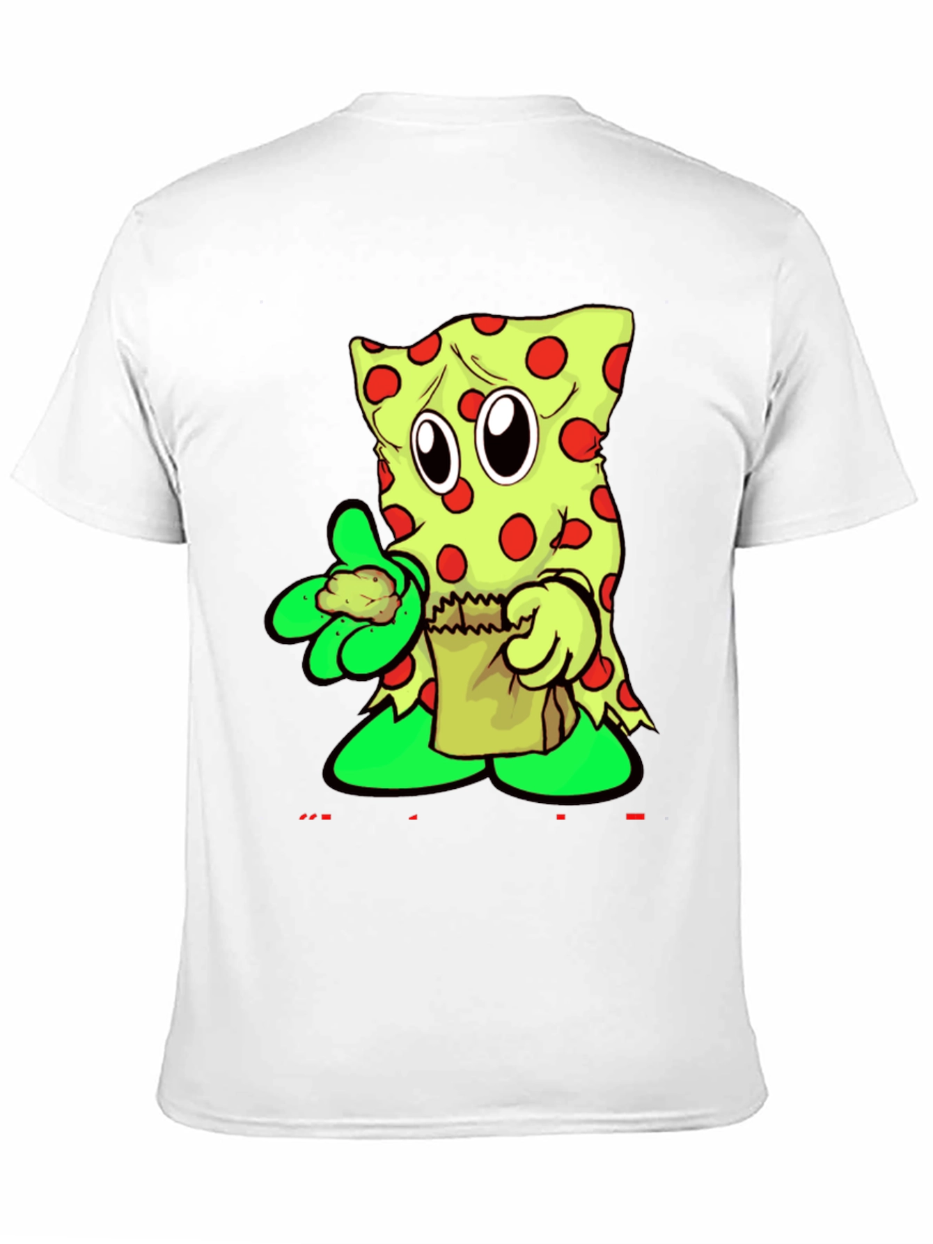 Funny Cartoon Pizza Slice Graphic T-Shirt