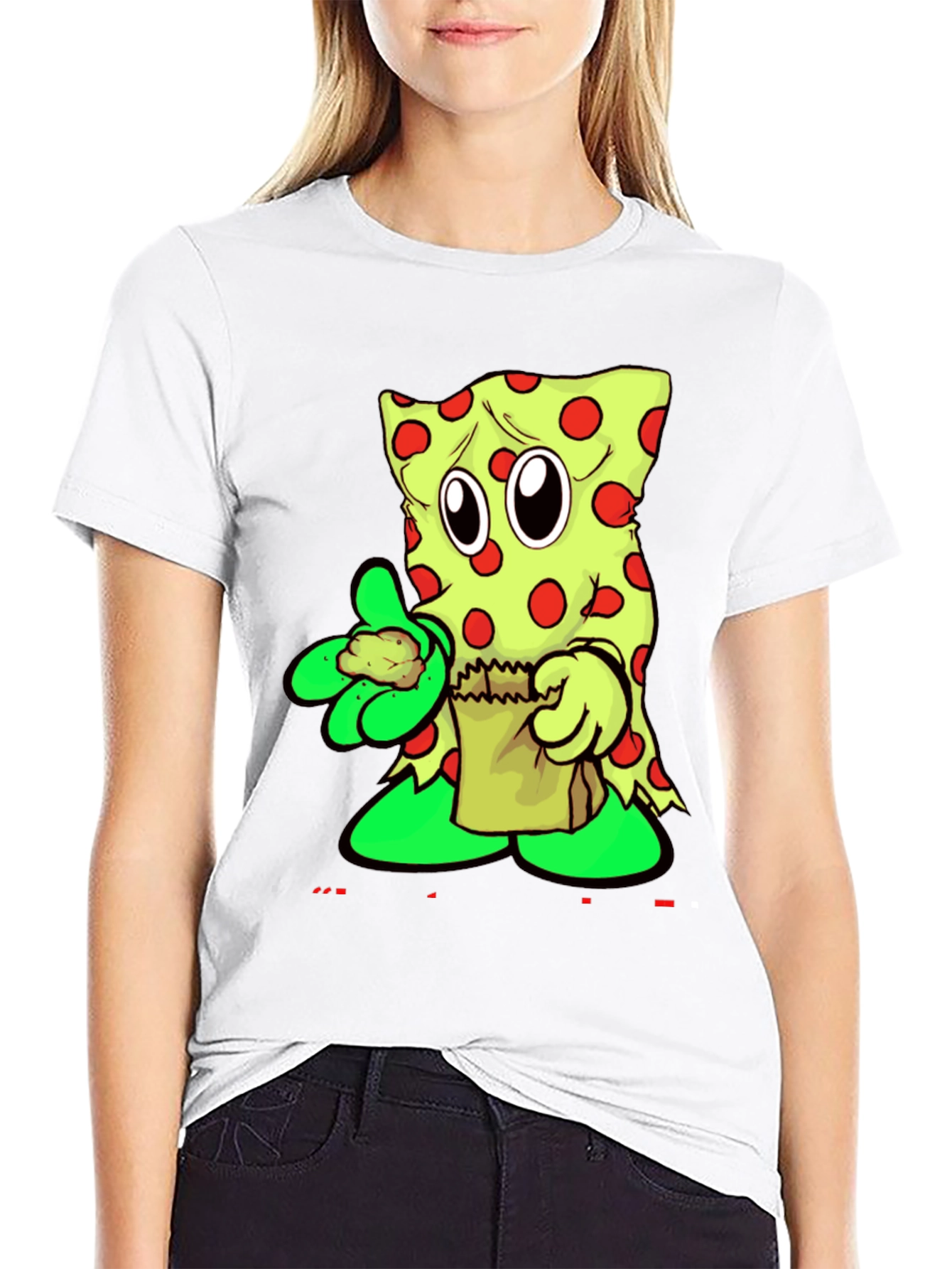 Funny Cartoon Pizza Slice Graphic T-Shirt