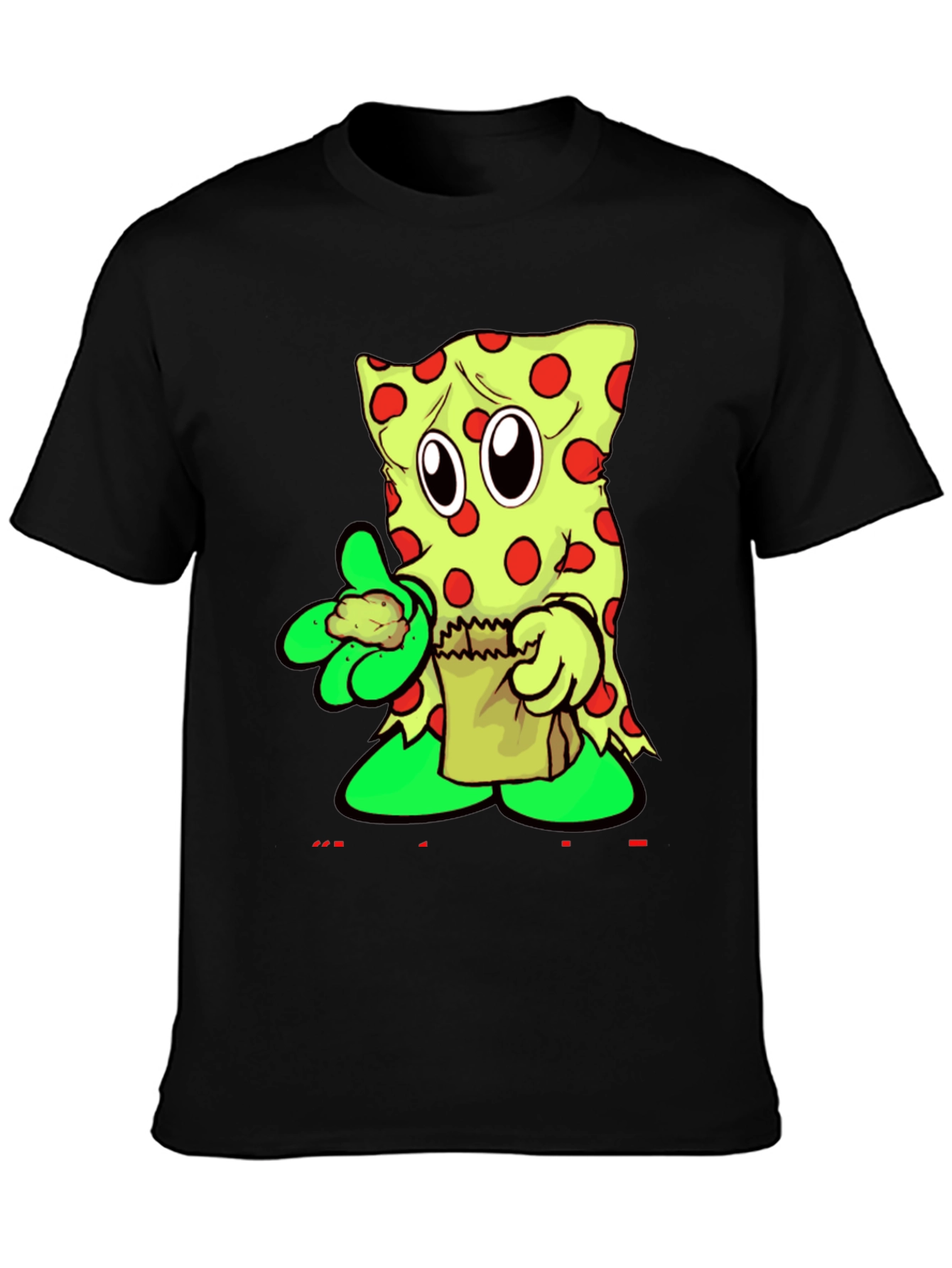 Funny Cartoon Pizza Slice Graphic T-Shirt