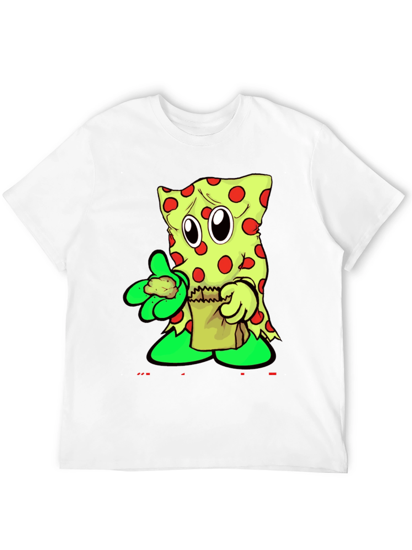 Funny Cartoon Pizza Slice Graphic T-Shirt