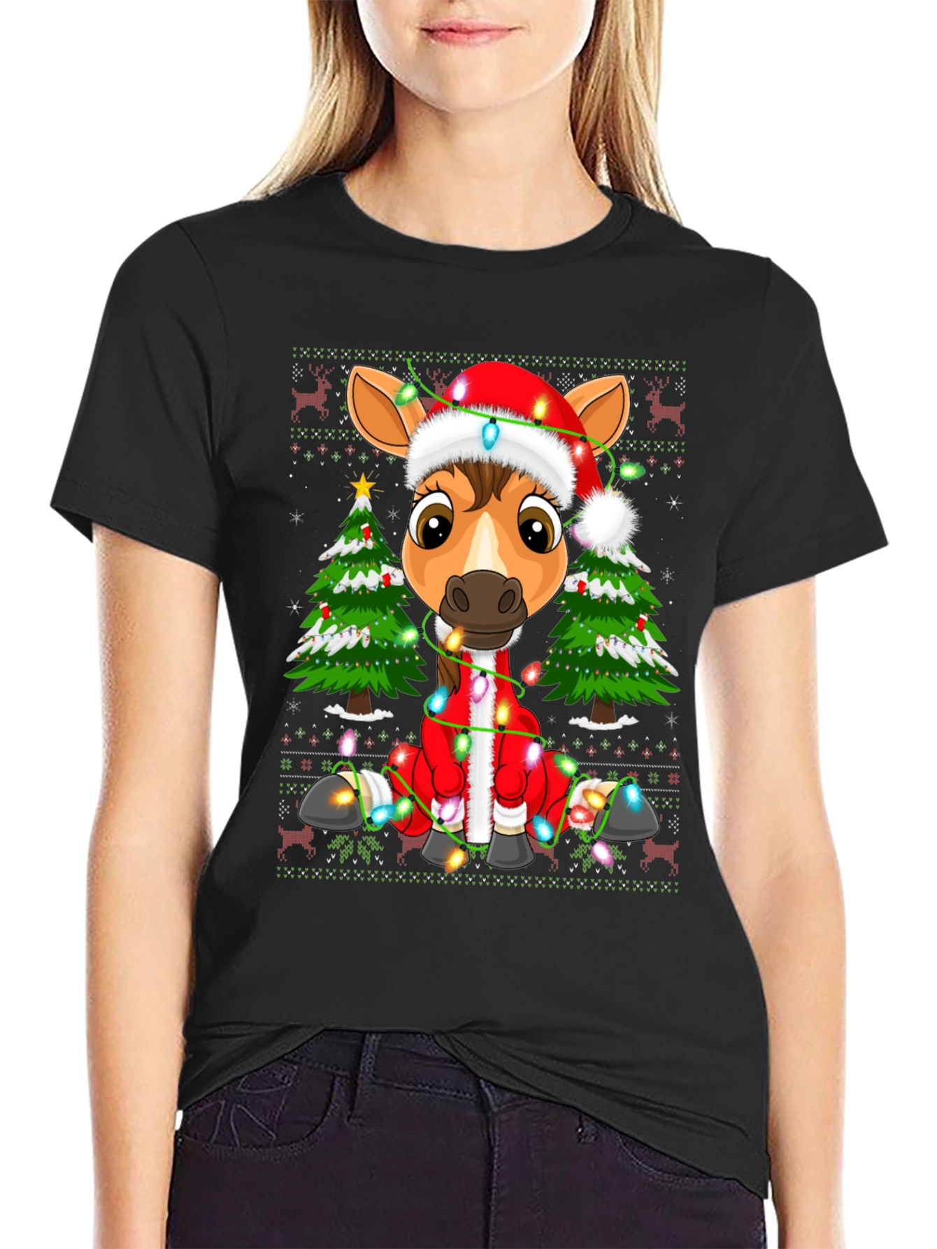 Festive Horse Christmas T-Shirt