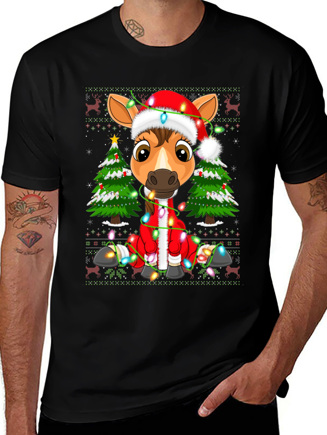 Festive Horse Christmas T-Shirt