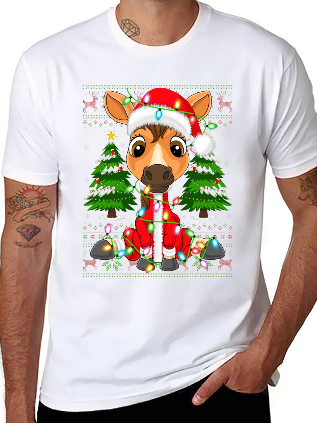 Festive Horse Christmas T-Shirt