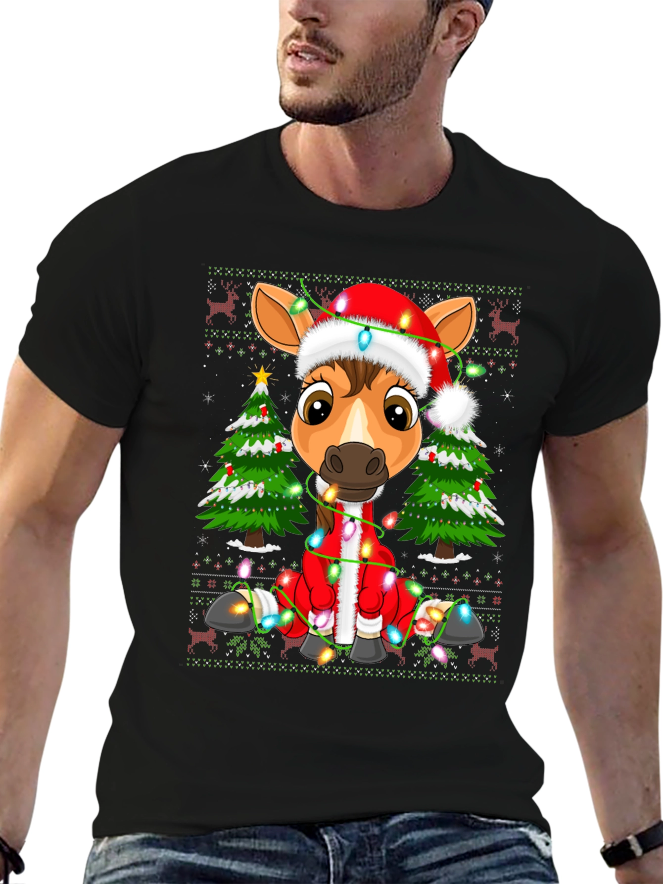 Festive Horse Christmas T-Shirt