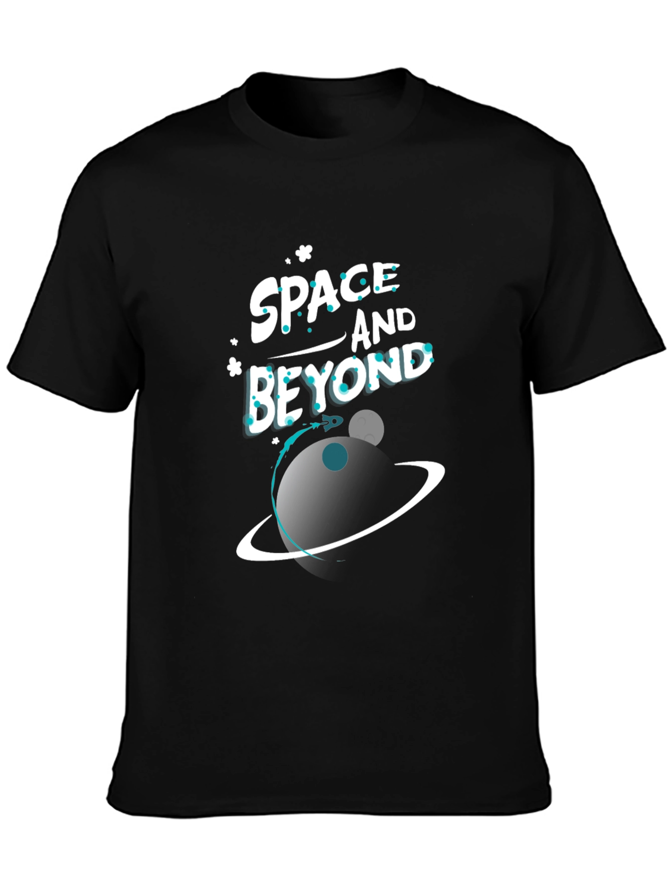 Space and Beyond Graphic Black T-Shirt