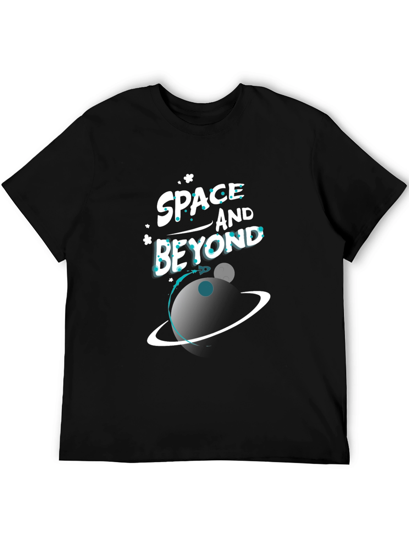Space and Beyond Graphic Black T-Shirt