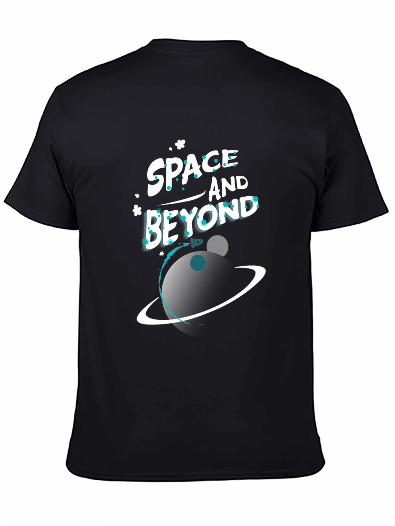 Space and Beyond Graphic Black T-Shirt