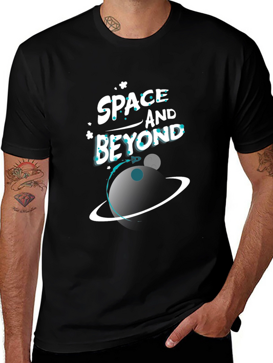 Space and Beyond Graphic Black T-Shirt