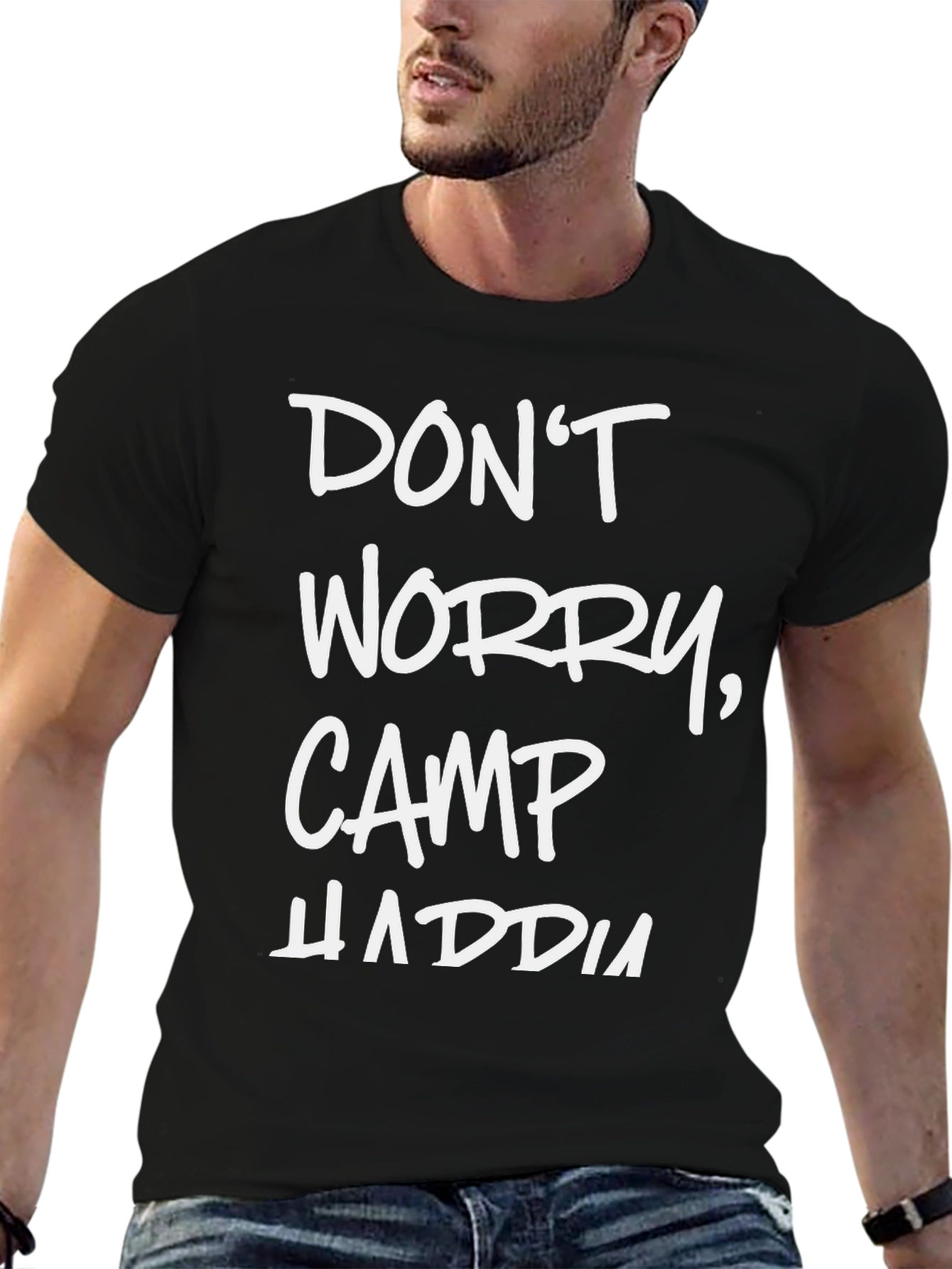 Dont Worry Camp HADDIA Black Tee