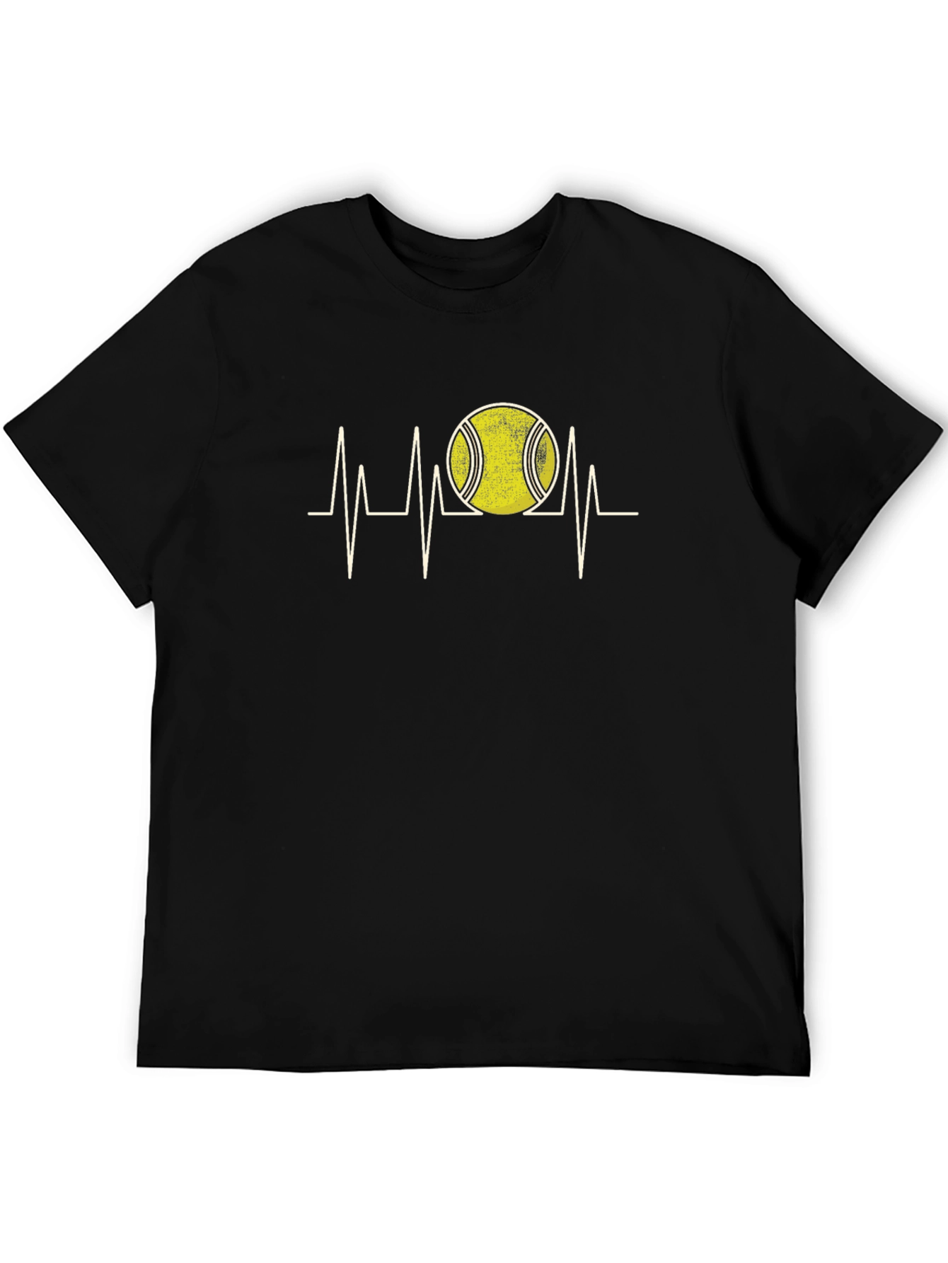 Tennis Heartbeat Graphic Tee - Black