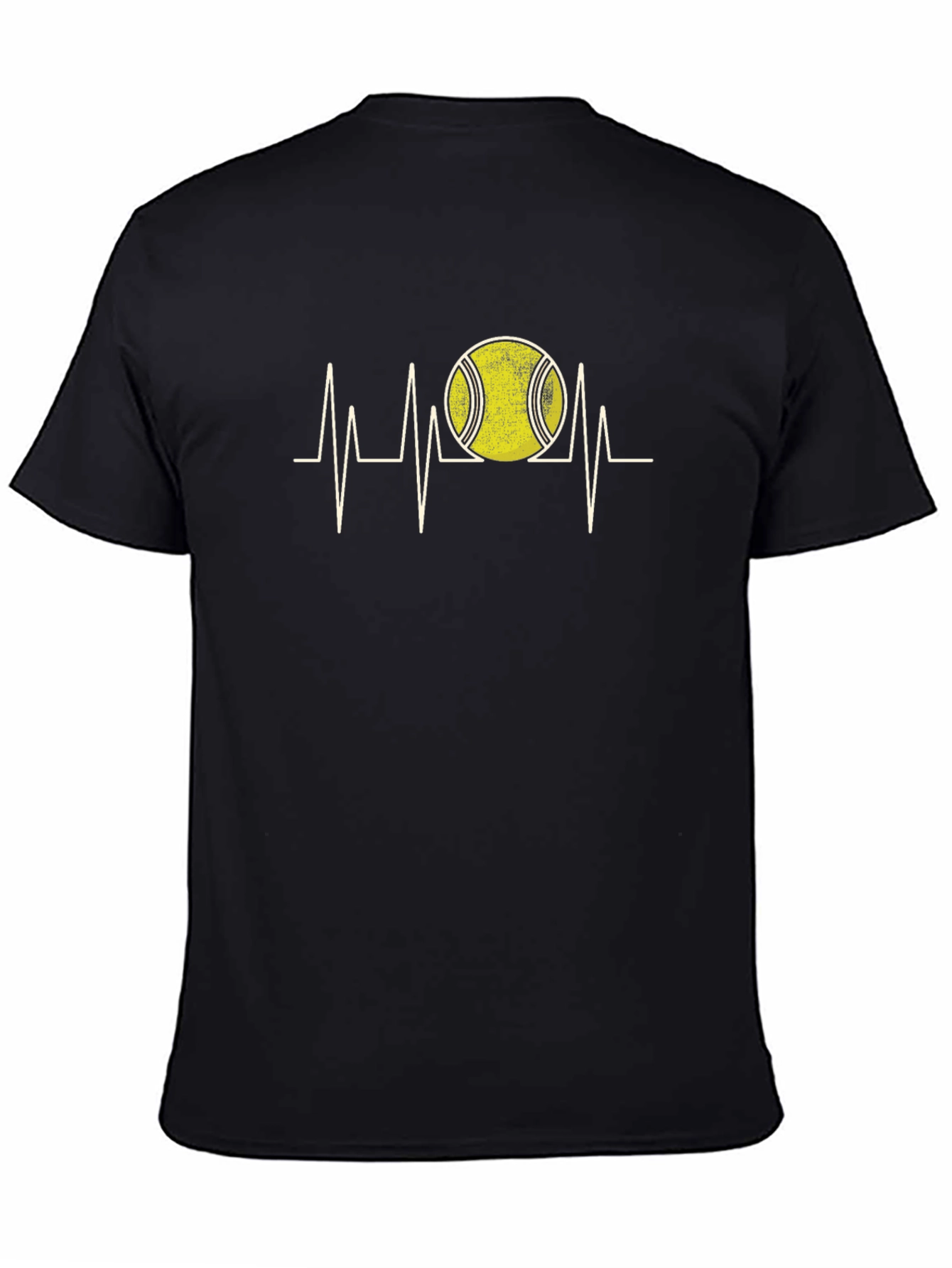 Tennis Heartbeat Graphic Tee - Black