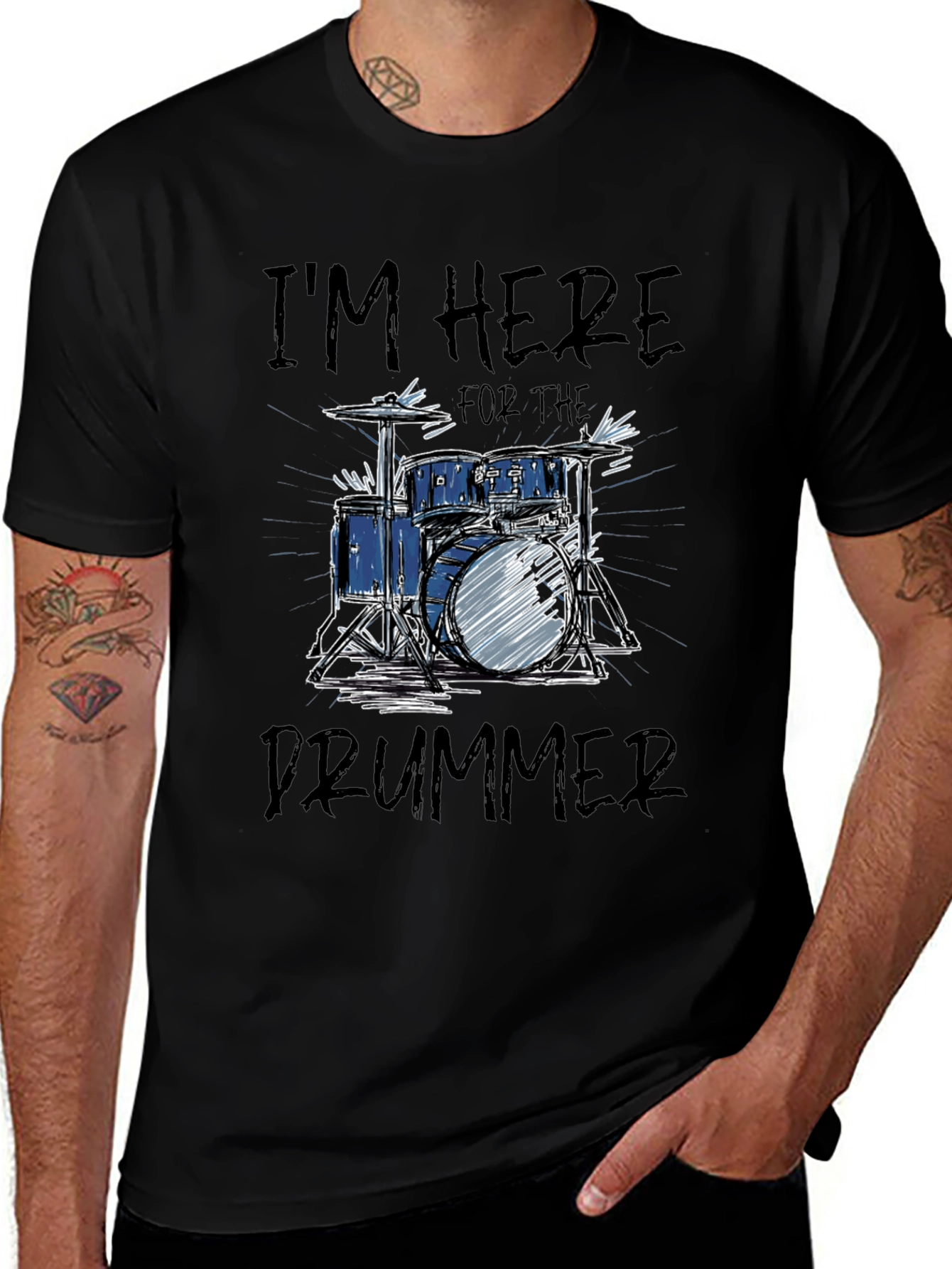 Im Here for the Drummer Graphic Tee