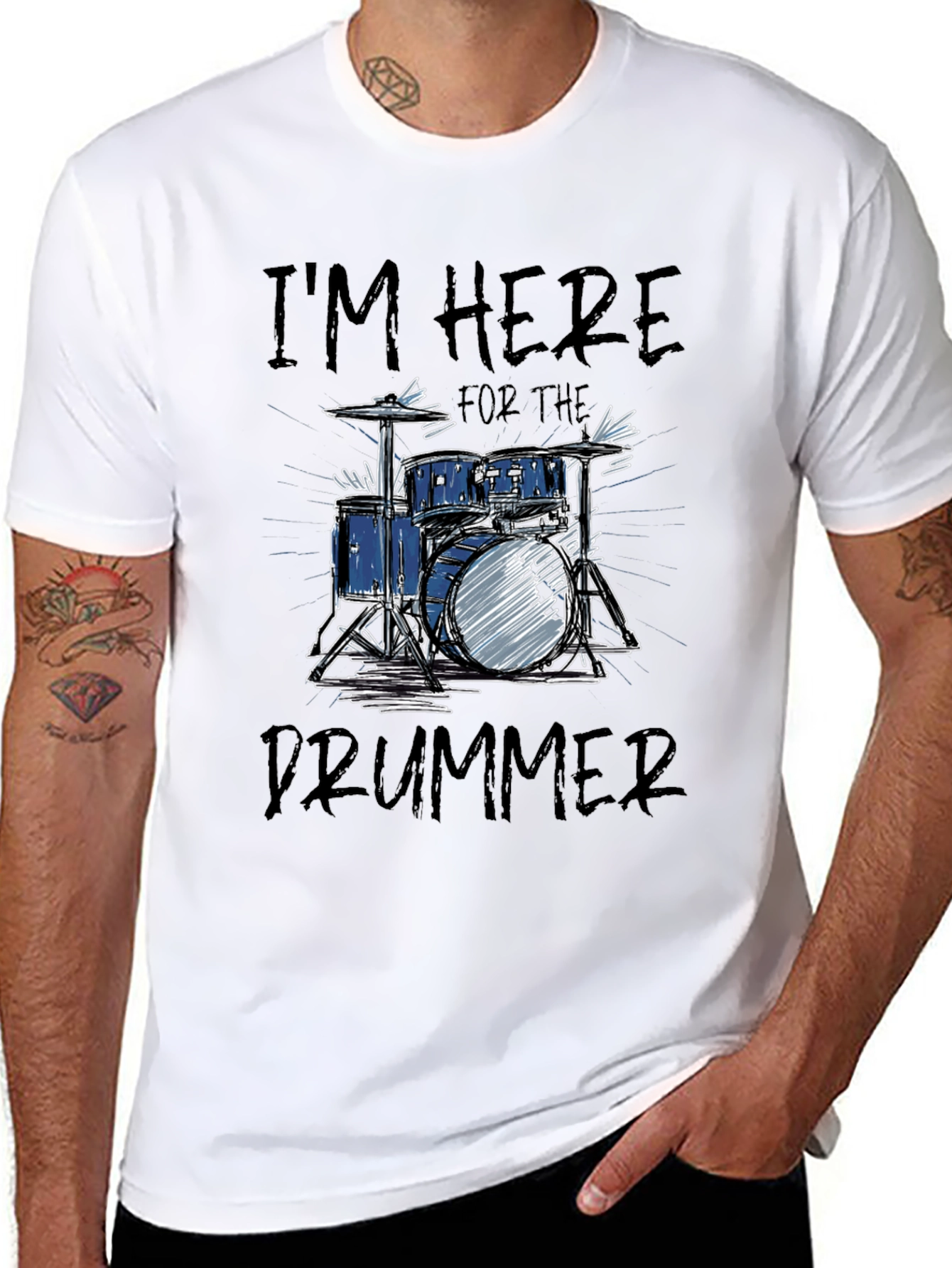 Im Here for the Drummer Graphic Tee