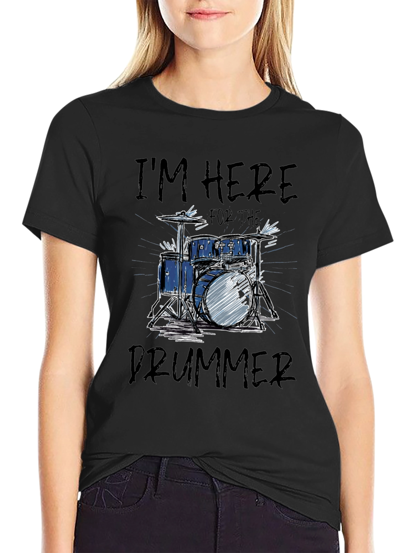 Im Here for the Drummer Graphic Tee